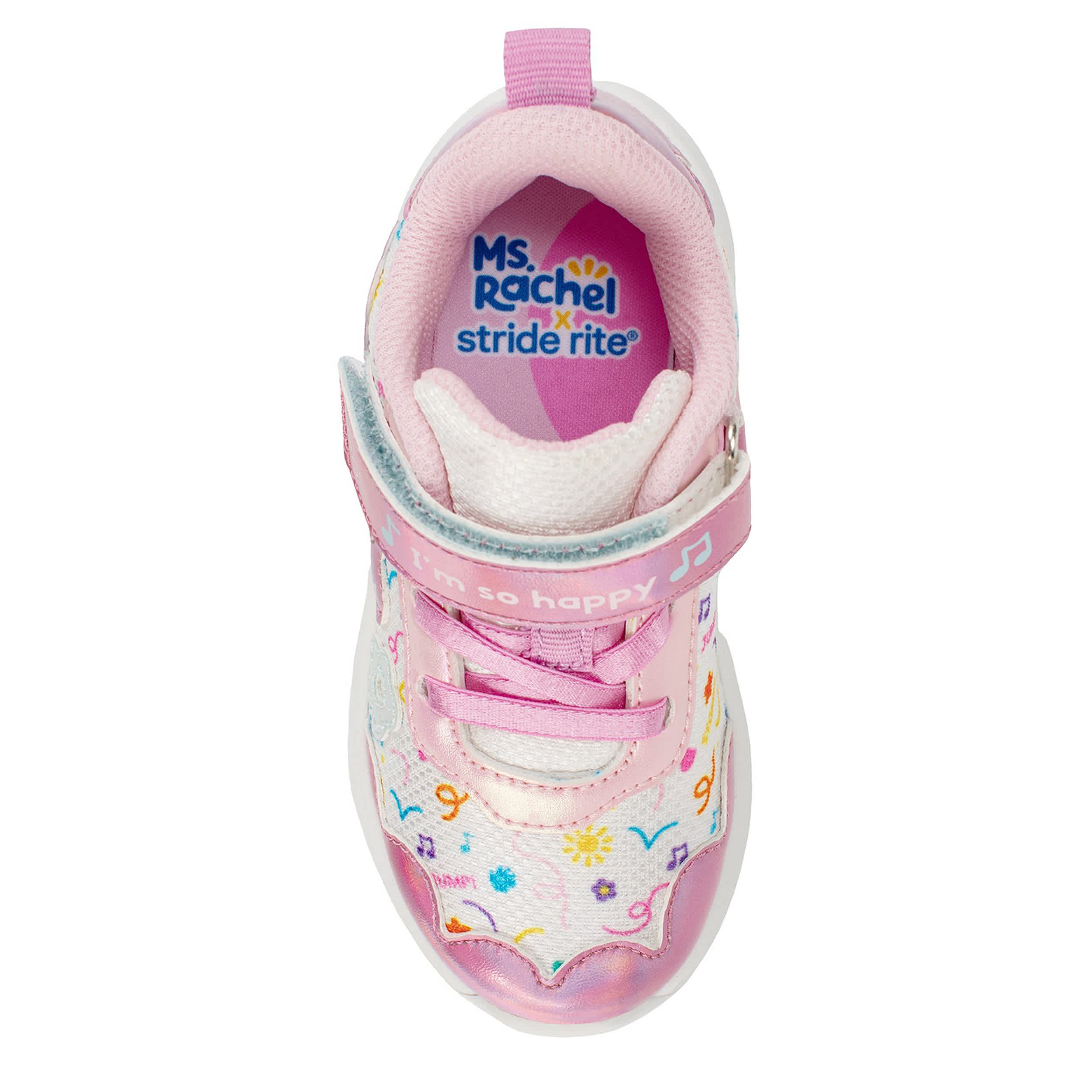 STRIDE RITE-GIRLS TODDLER IM SO HAPPY LIGHT UP SNEAKER-PINK & WHITE