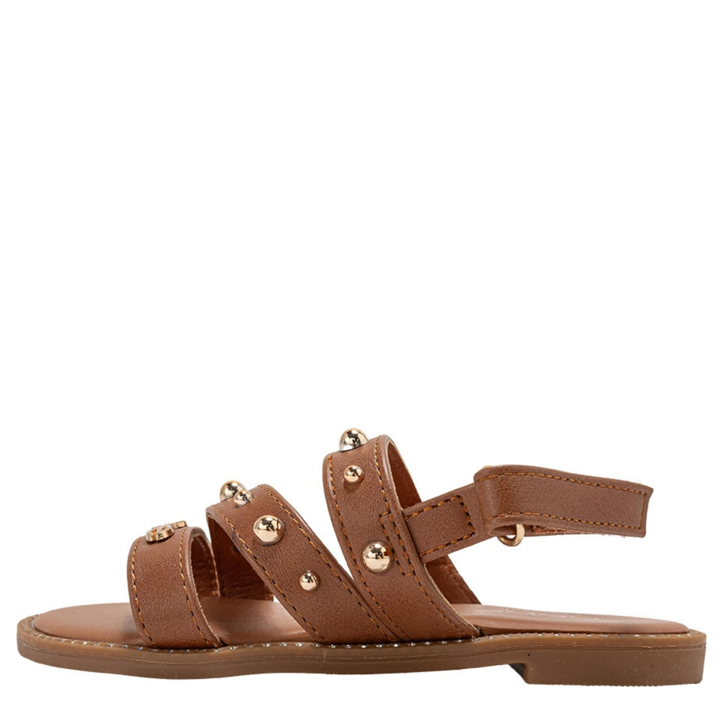 BEBE-GIRLS LITTLE-BIG KID FLAT SANDAL-COGNAC & 