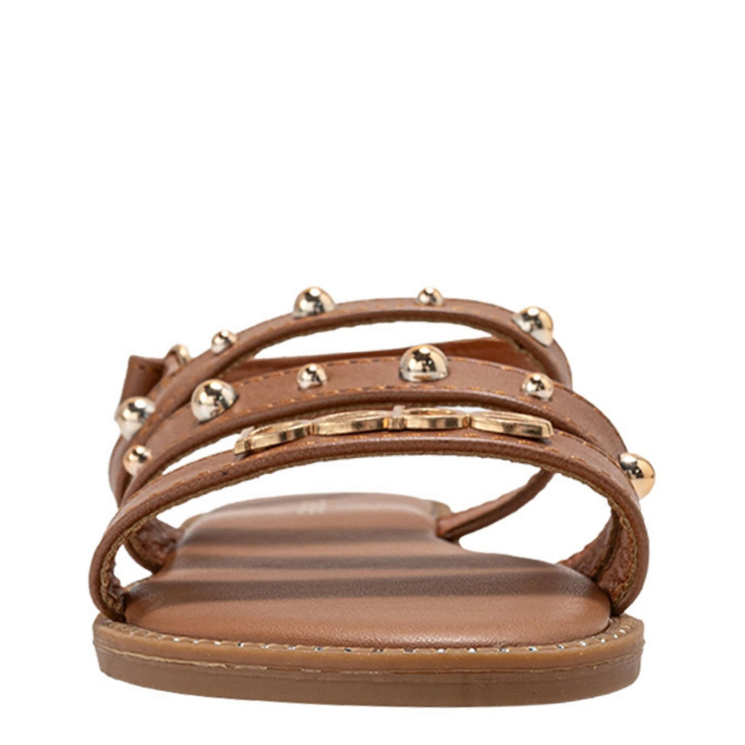 BEBE-GIRLS LITTLE-BIG KID FLAT SANDAL-COGNAC & 