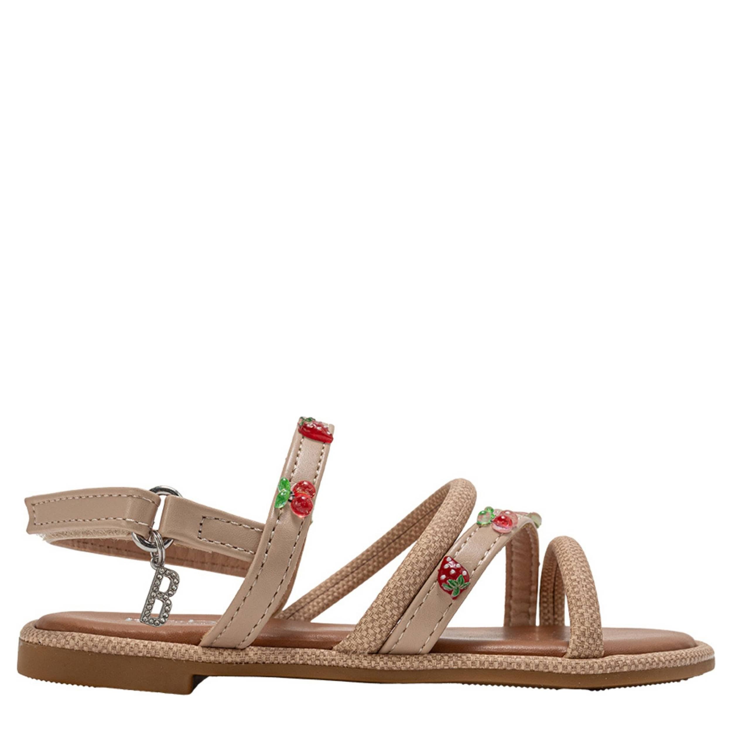 BEBE-GIRLS LITTLE-BIG KID FLAT SANDAL-TAN & 