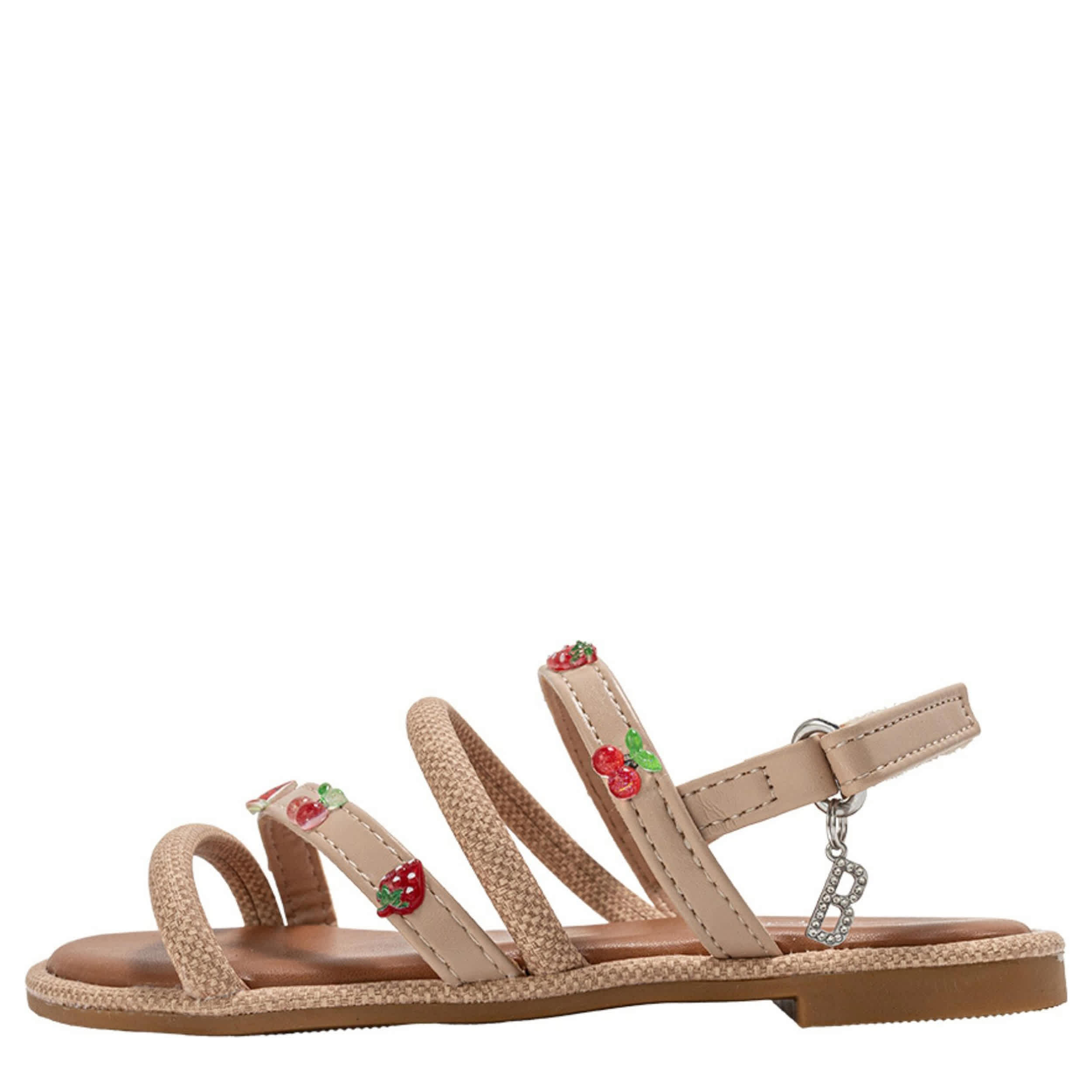 BEBE-GIRLS LITTLE-BIG KID FLAT SANDAL-TAN & 