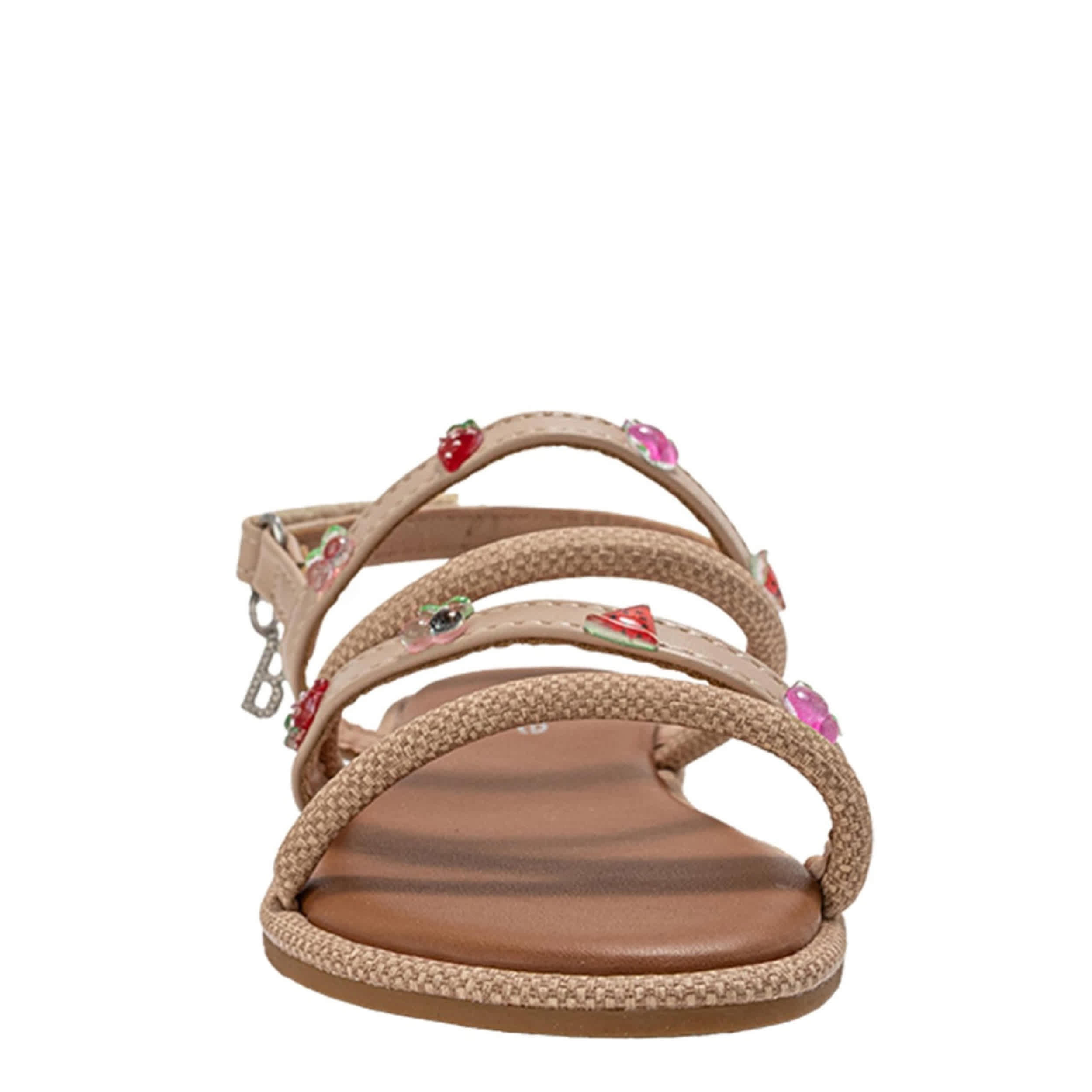 BEBE-GIRLS LITTLE-BIG KID FLAT SANDAL-TAN & 