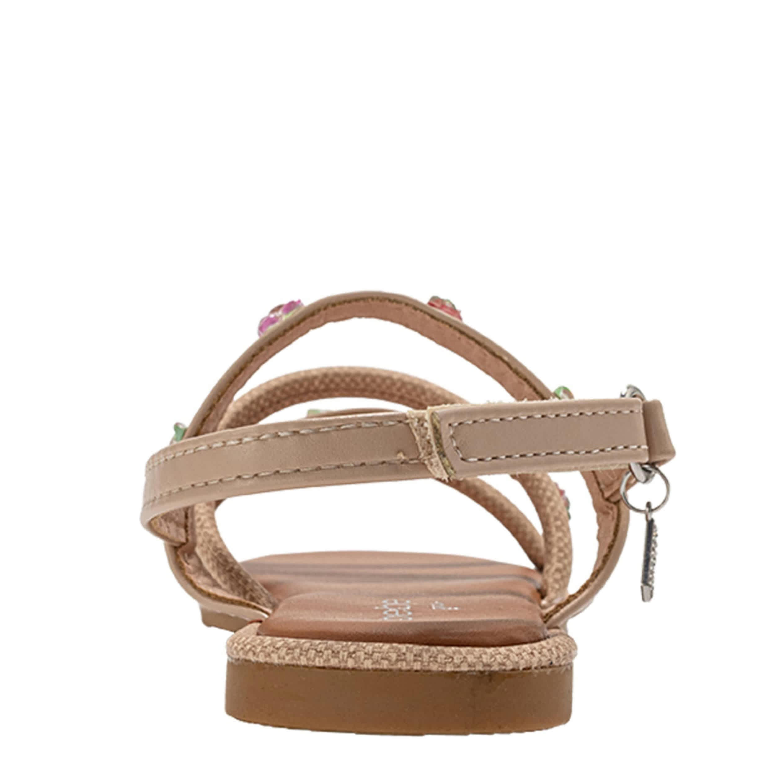 BEBE-GIRLS LITTLE-BIG KID FLAT SANDAL-TAN & 