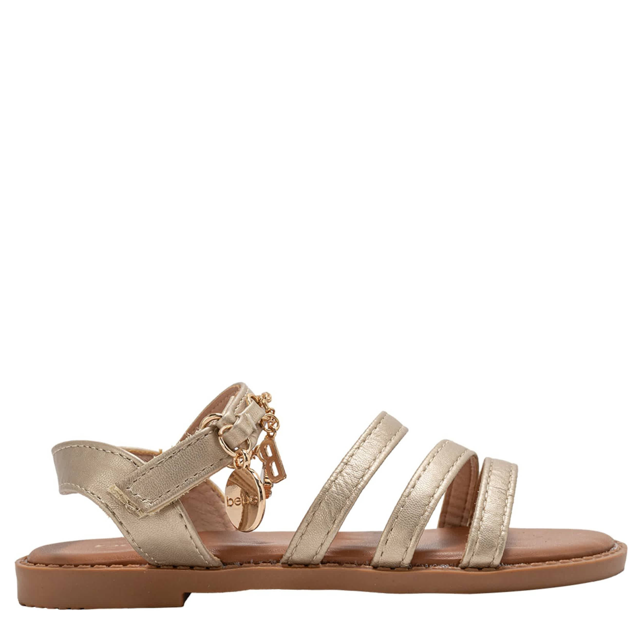 BEBE-GIRLS LITTLE-BIG KID FLAT SANDAL-GOLD & 