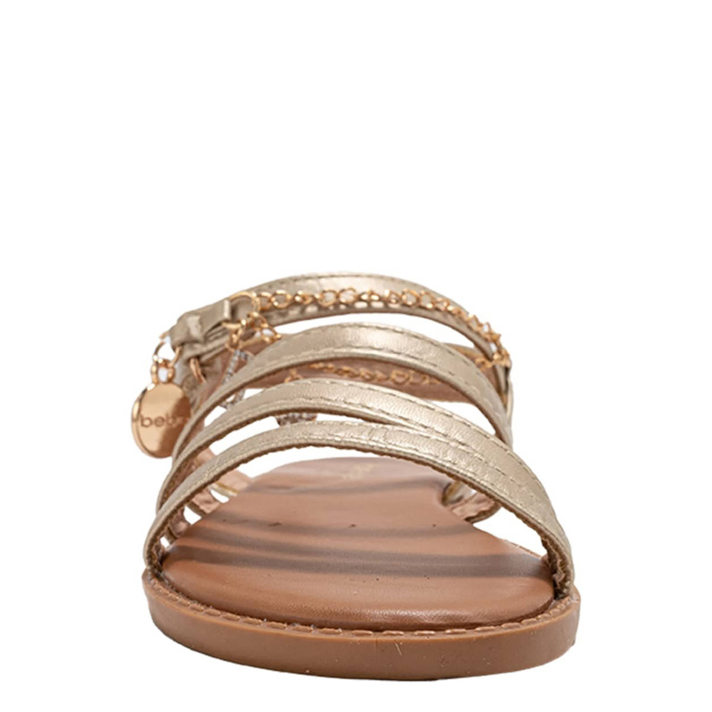 BEBE-GIRLS LITTLE-BIG KID FLAT SANDAL-GOLD & 