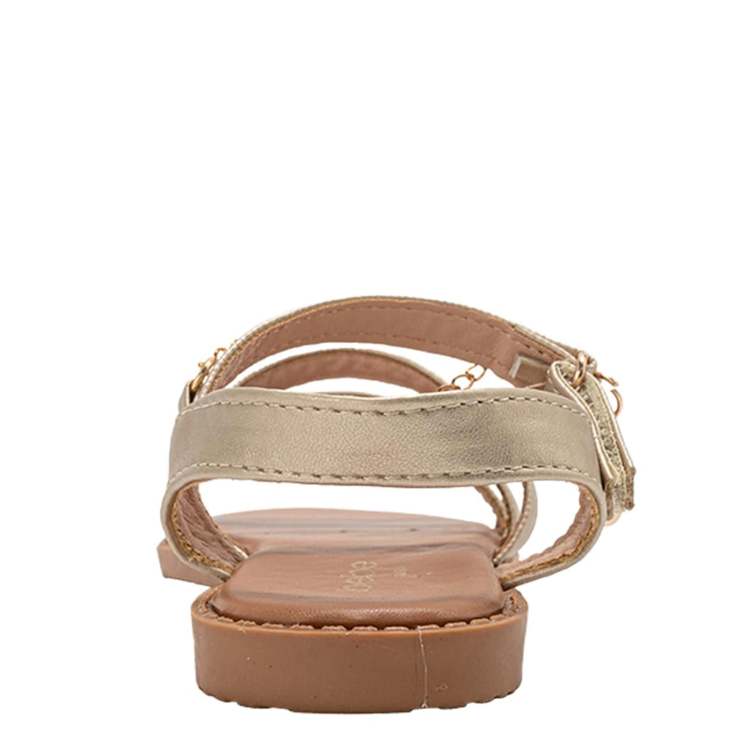 BEBE-GIRLS LITTLE-BIG KID FLAT SANDAL-GOLD & 
