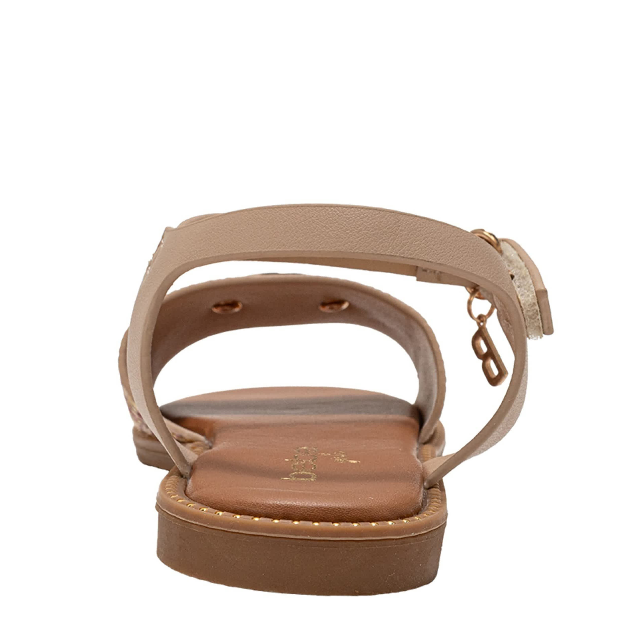 BEBE-GIRLS LITTLE-BIG KID FLAT SANDAL-MULTICOLOR & TAN