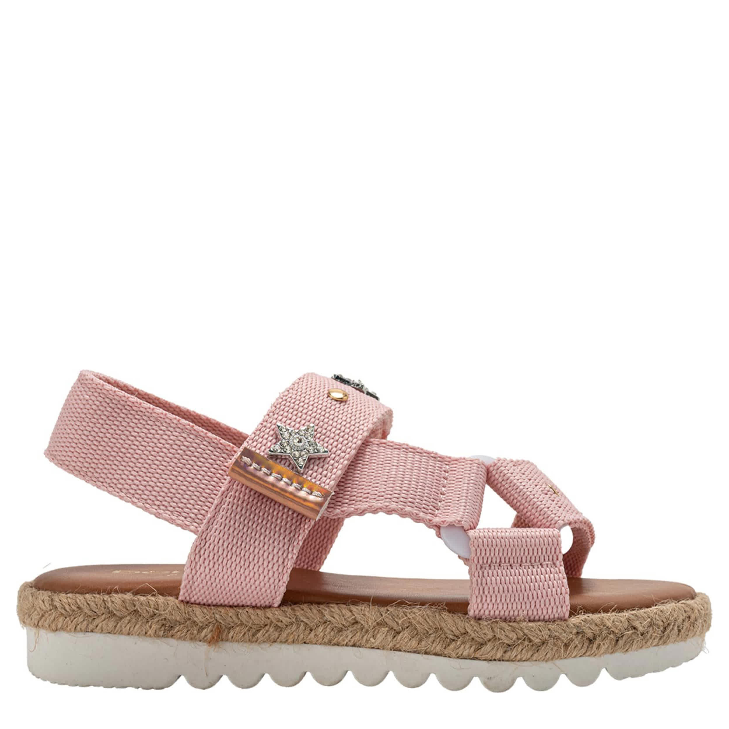 BEBE-GIRLS LITTLE-BIG KID FLAT SANDAL-PINK & 