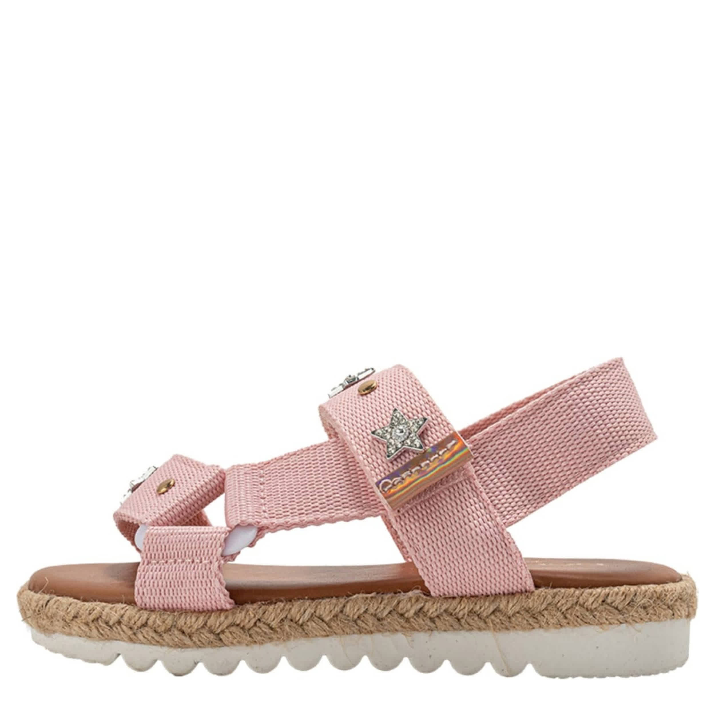 BEBE-GIRLS LITTLE-BIG KID FLAT SANDAL-PINK & 