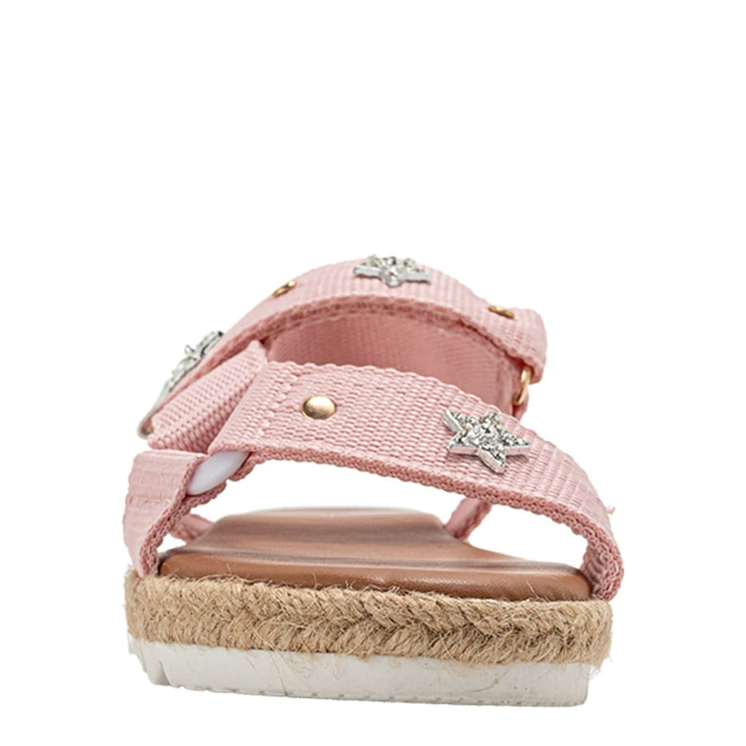 BEBE-GIRLS LITTLE-BIG KID FLAT SANDAL-PINK & 
