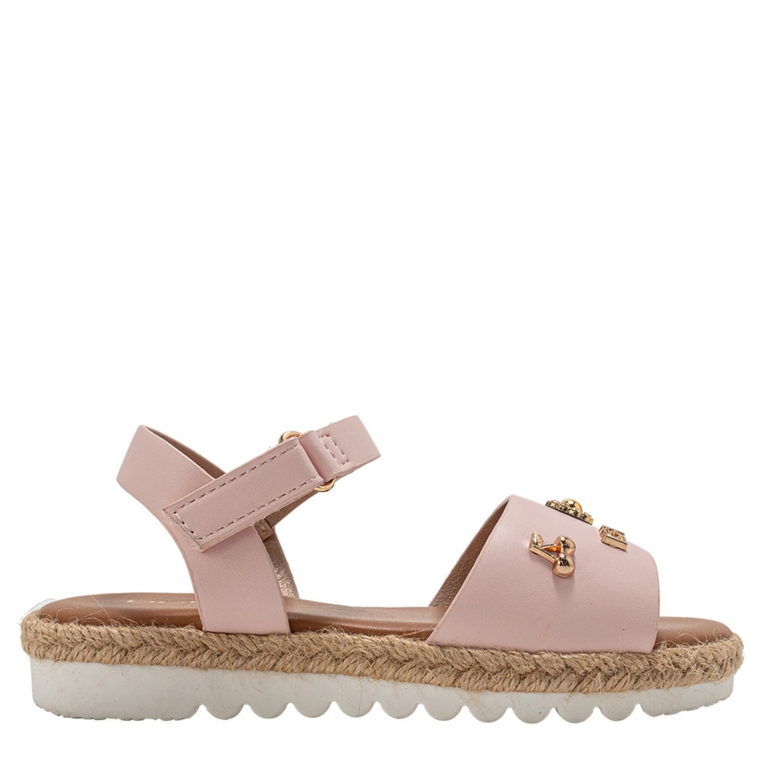 BEBE-GIRLS LITTLE-BIG KID FLAT SANDAL-BLUSH & 