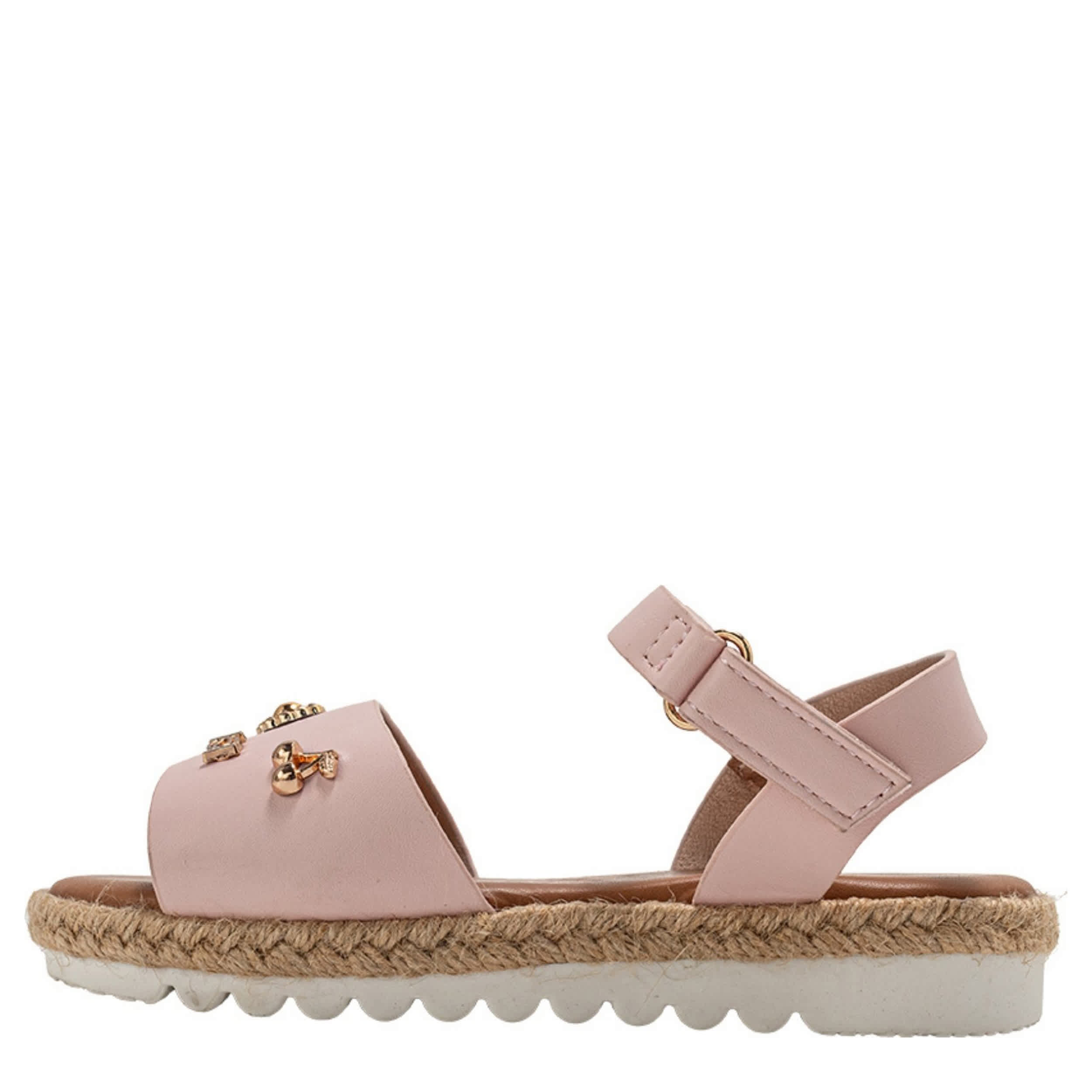 BEBE-GIRLS LITTLE-BIG KID FLAT SANDAL-BLUSH & 