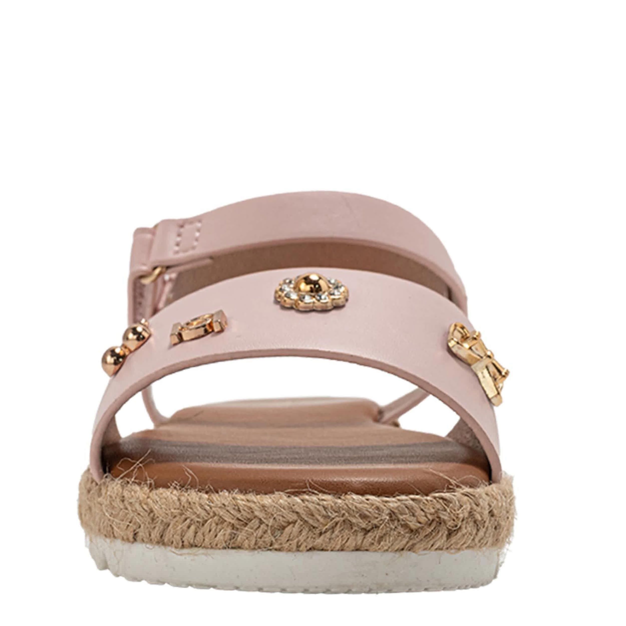 BEBE-GIRLS LITTLE-BIG KID FLAT SANDAL-BLUSH & 