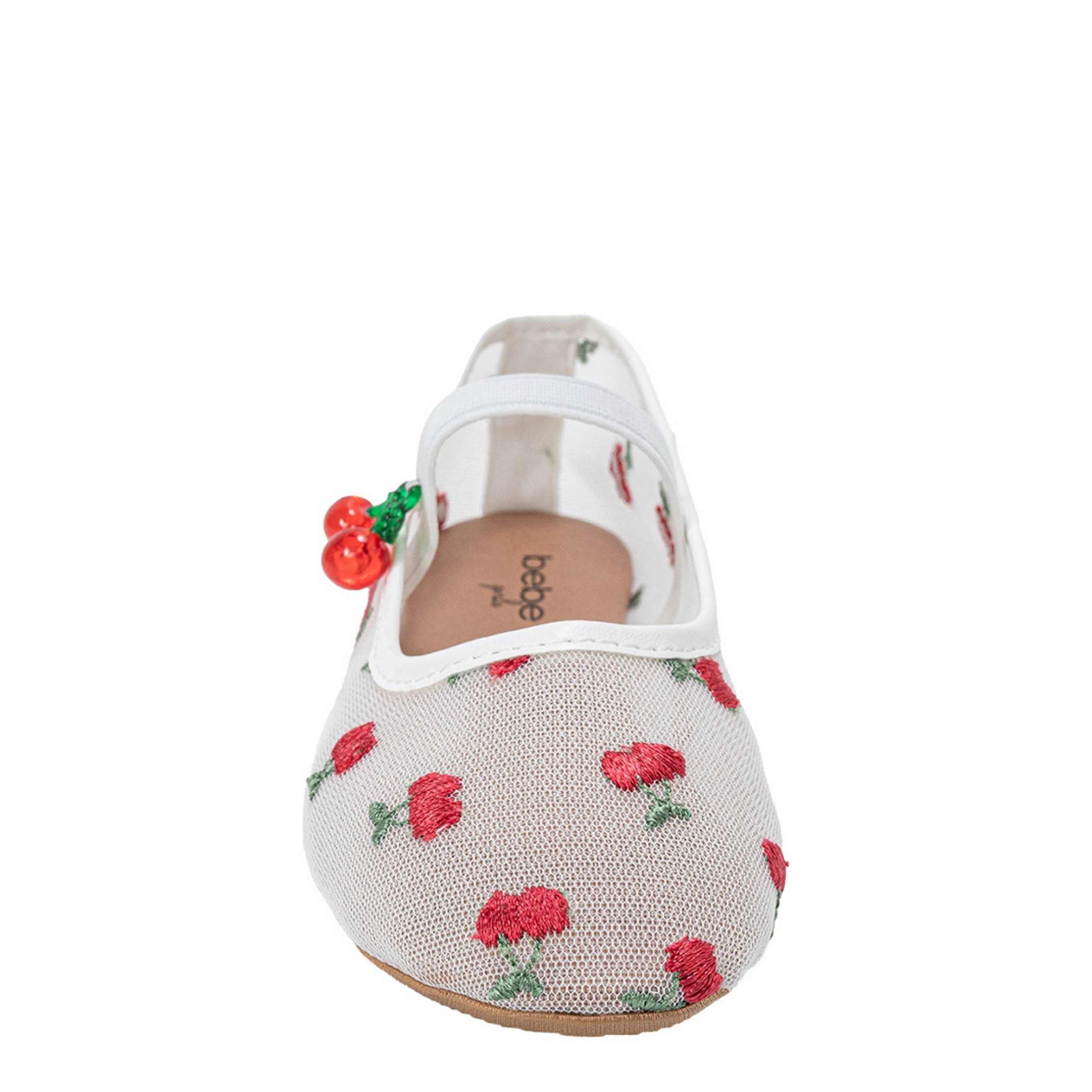 BEBE-GIRLS LITTLE-BIG KID MARY JANE FLAT SHOE-WHITE & 