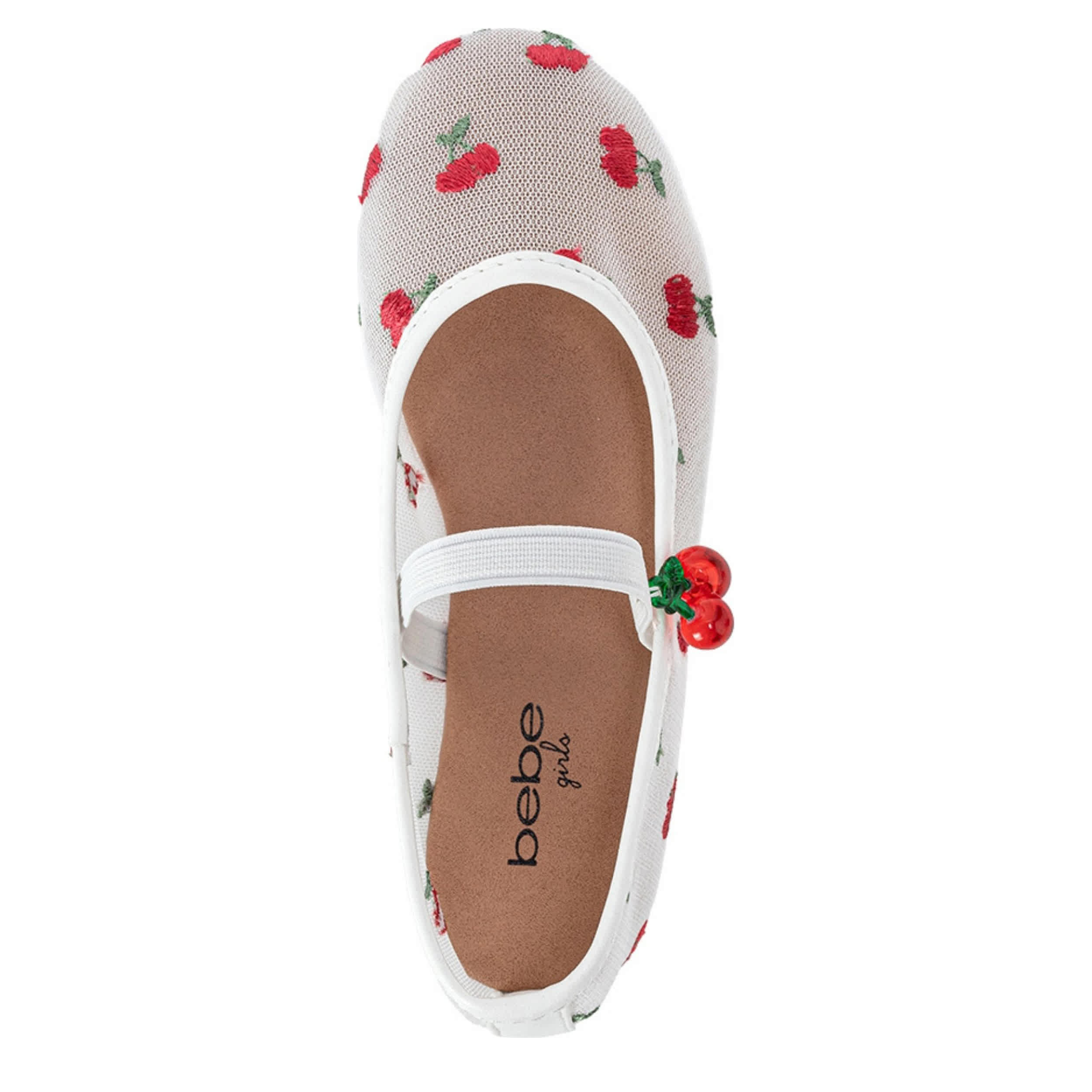 BEBE-GIRLS LITTLE-BIG KID MARY JANE FLAT SHOE-WHITE & 