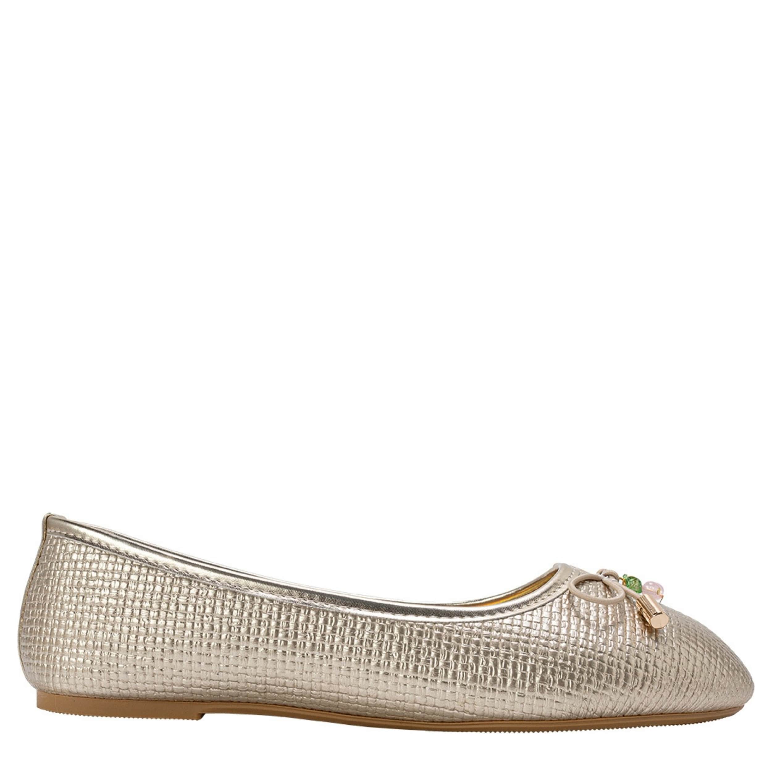 BEBE-GIRLS LITTLE-BIG KID BALLET FLAT SHOE-GOLD & 