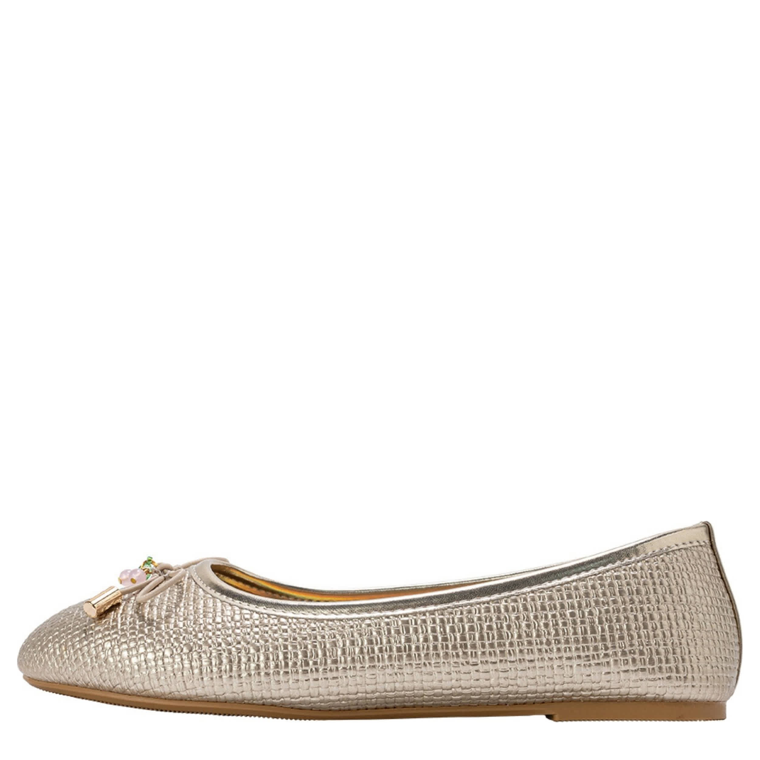 BEBE-GIRLS LITTLE-BIG KID BALLET FLAT SHOE-GOLD & 