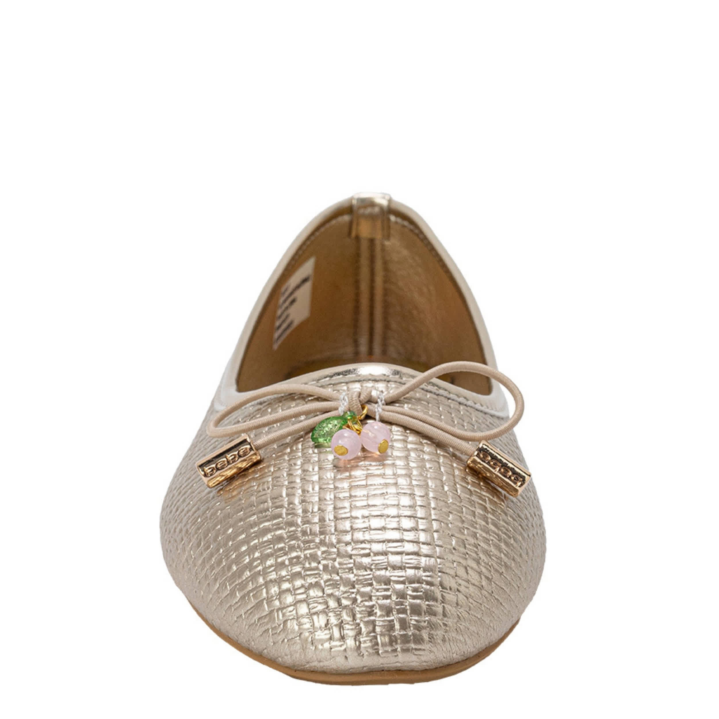 BEBE-GIRLS LITTLE-BIG KID BALLET FLAT SHOE-GOLD & 