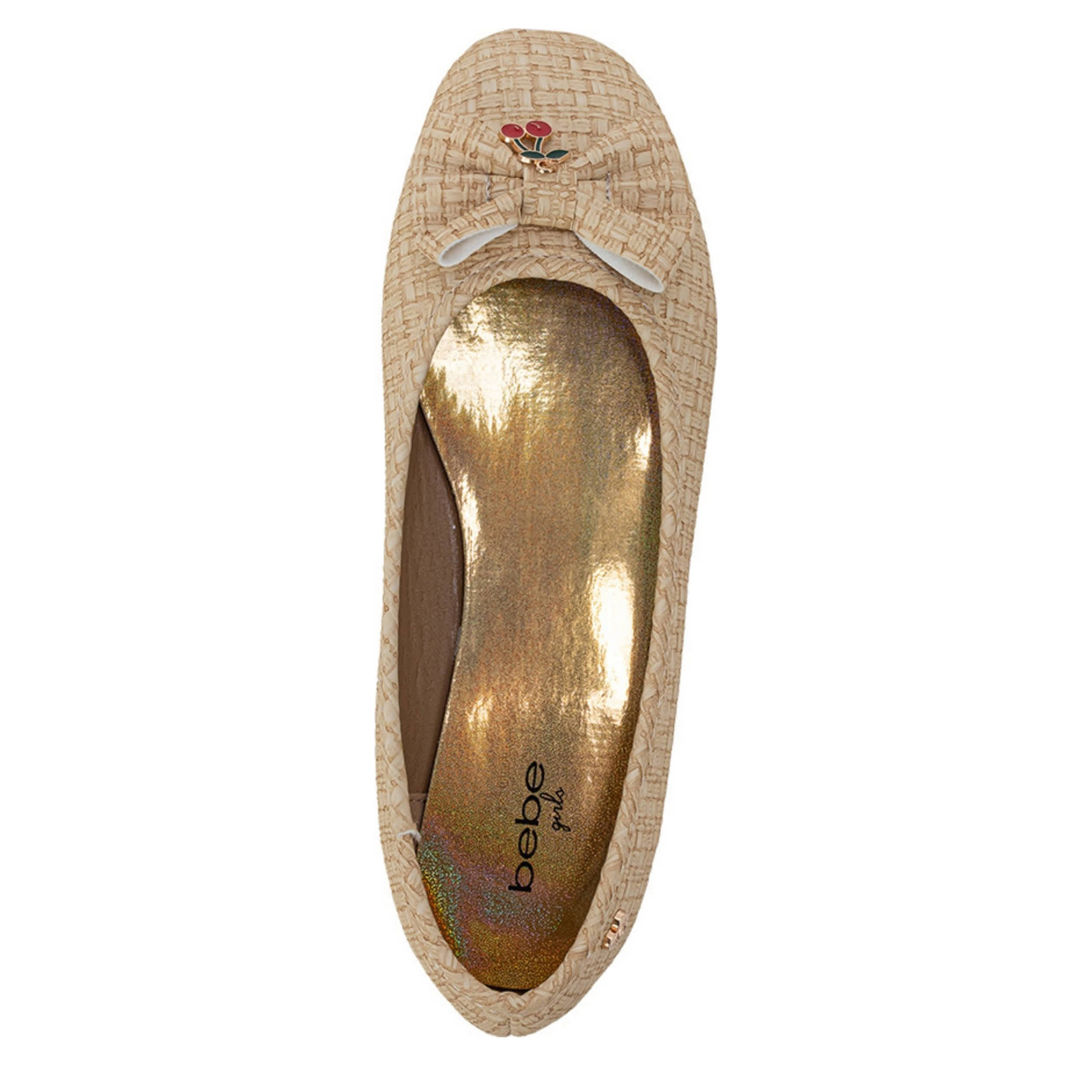 BEBE-GIRLS LITTLE-BIG KID BALLET FLAT SHOE-TAN & 