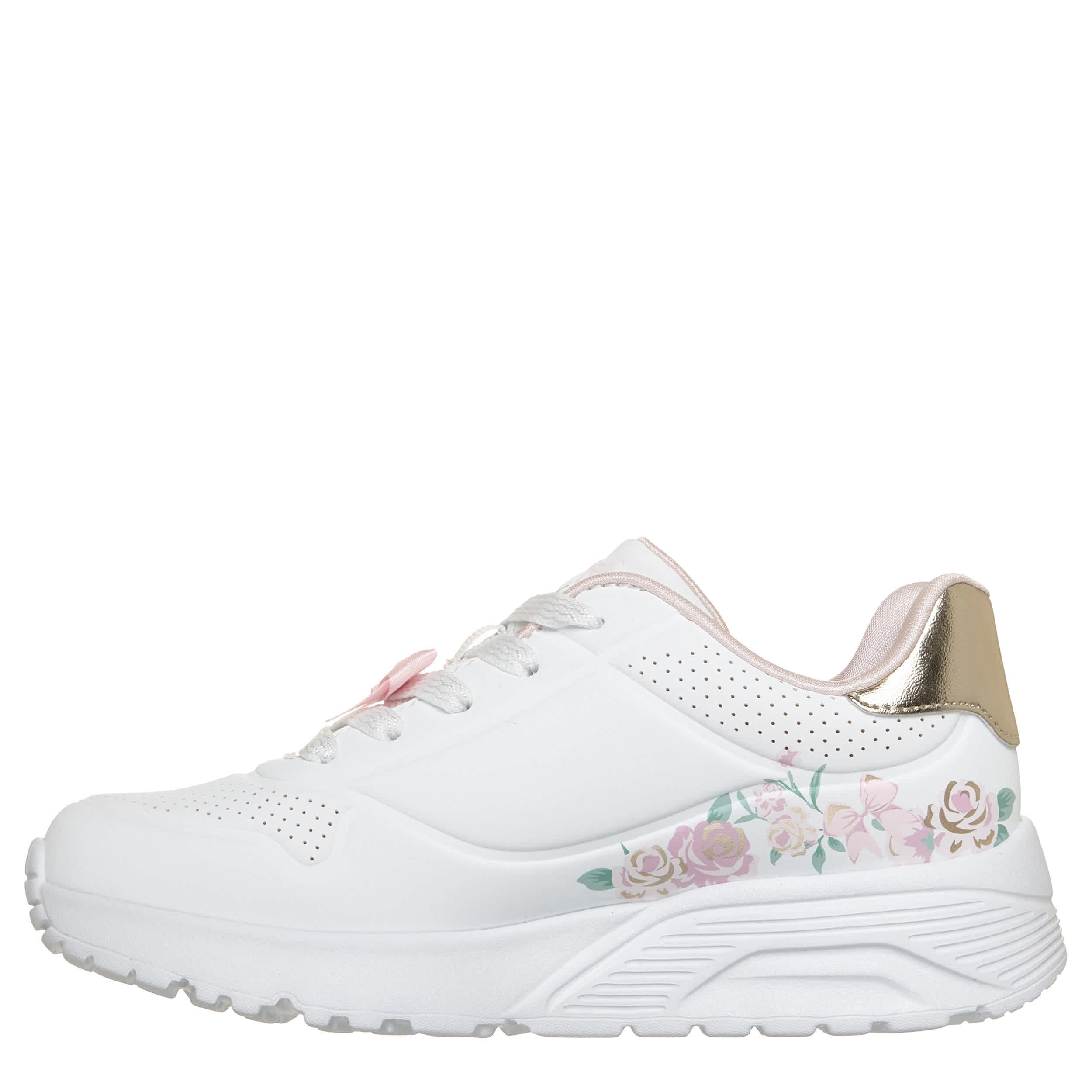 SKECHERS-GIRLS LITTLE-BIG KID UNO LITE SNEAKER-WHITE & PINK