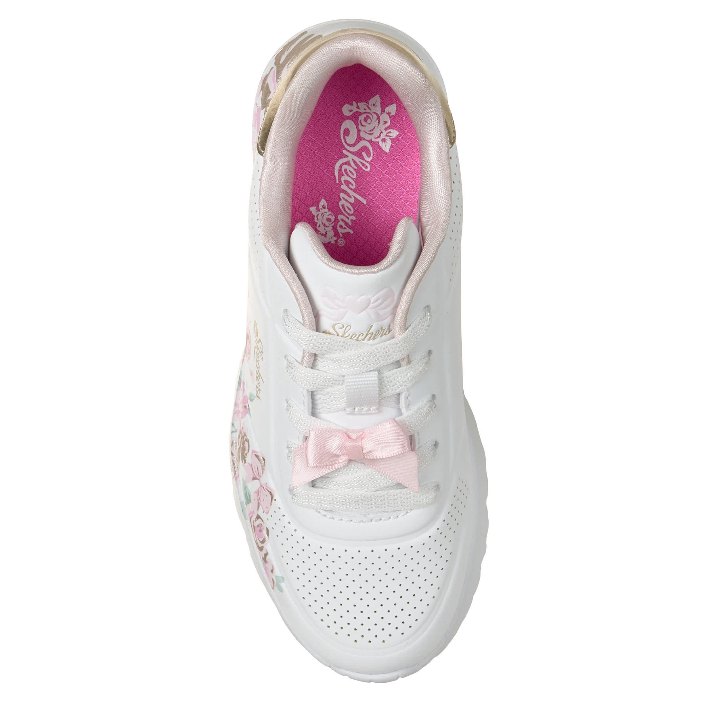 SKECHERS-GIRLS LITTLE-BIG KID UNO LITE SNEAKER-WHITE & PINK