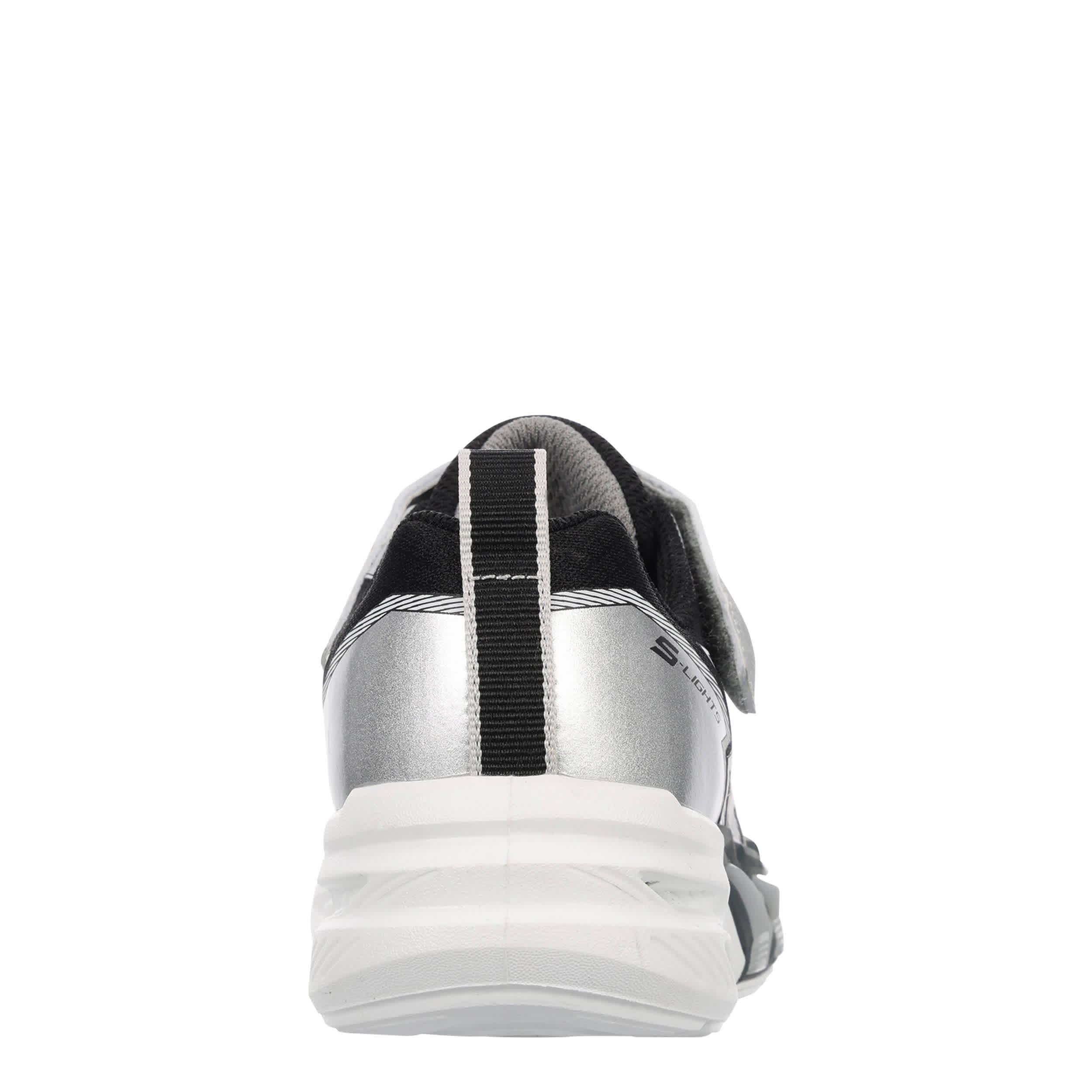SKECHERS-BOYS LITTLE-BIG KID FLEX-GLOW PLUS LIGHT UP SNEAKER-BLACK & SILVER
