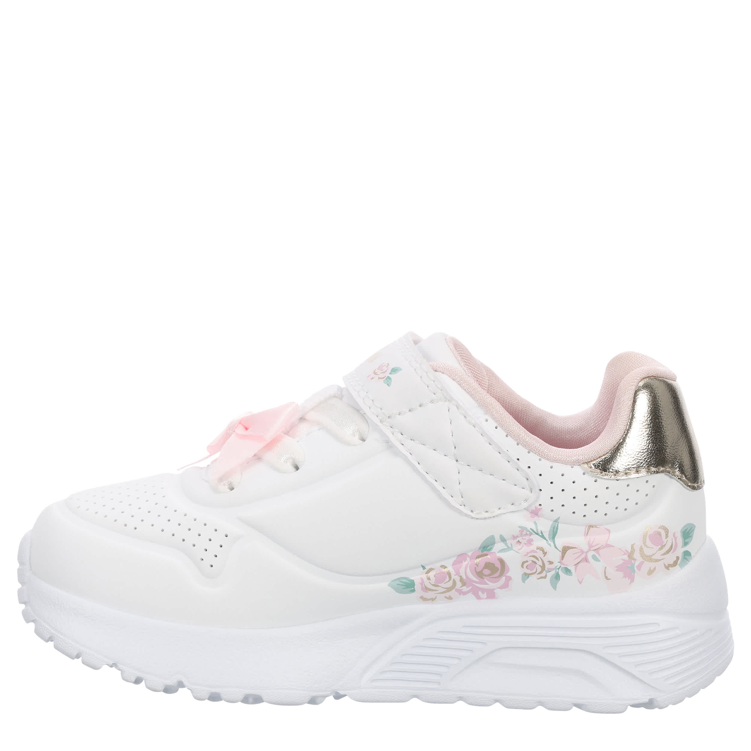 SKECHERS-GIRLS TODDLER UNO LITE SNEAKER-WHITE & MULTICOLOR