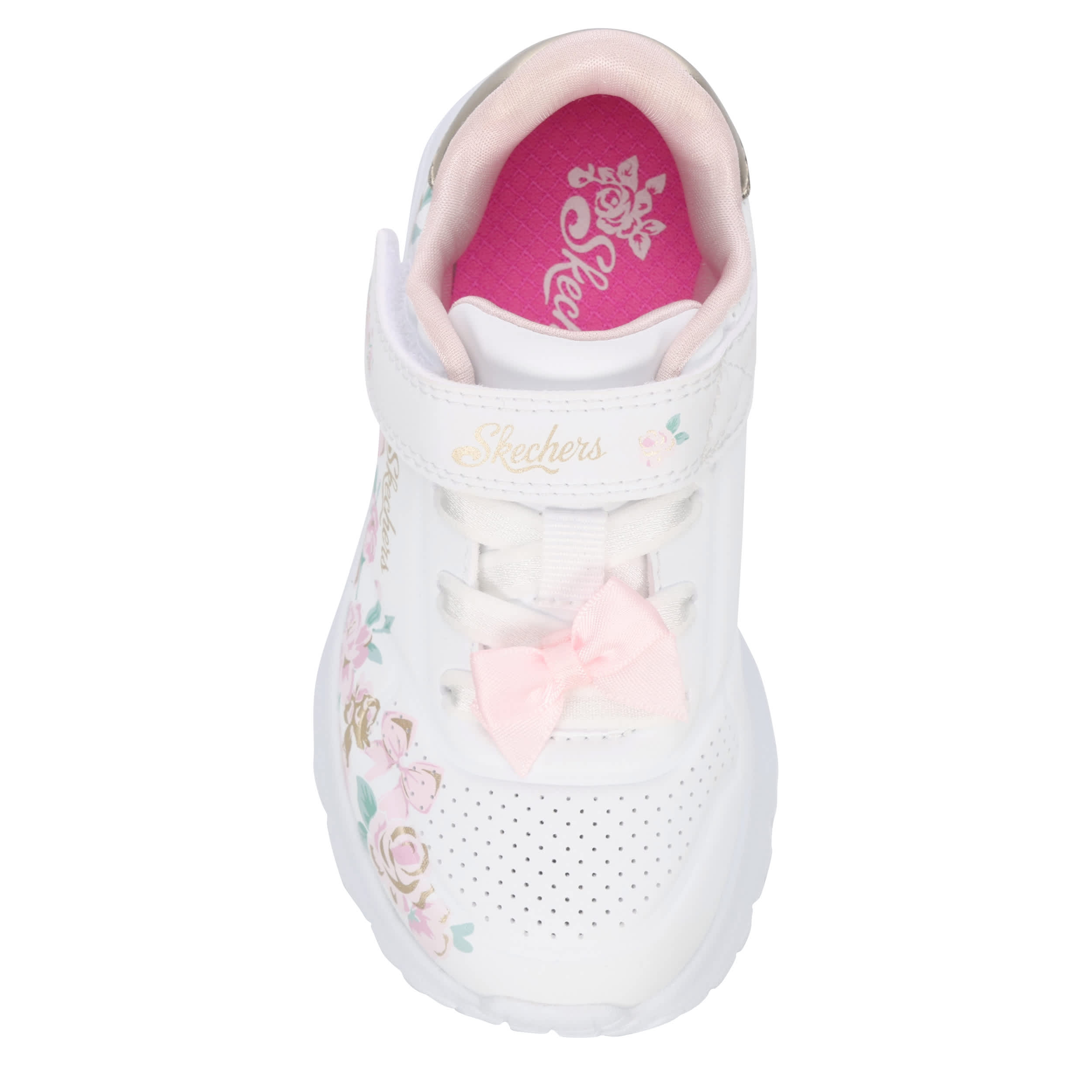 SKECHERS-GIRLS TODDLER UNO LITE SNEAKER-WHITE & MULTICOLOR