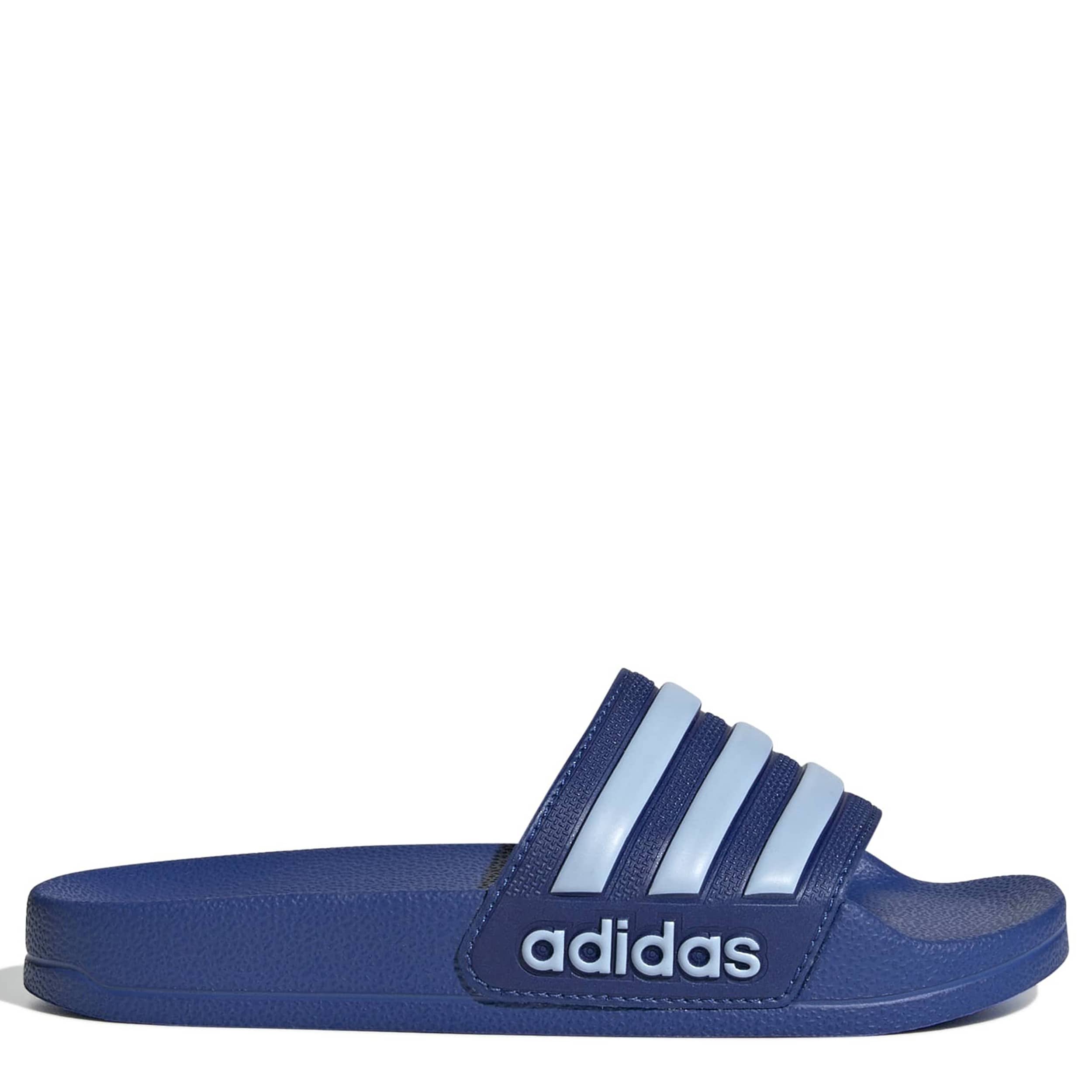 ADIDAS-BOYS TODDLER-LITTLE KID ADILETTE SHOWER SLIDES-BLUE & BRIGHT BLUE
