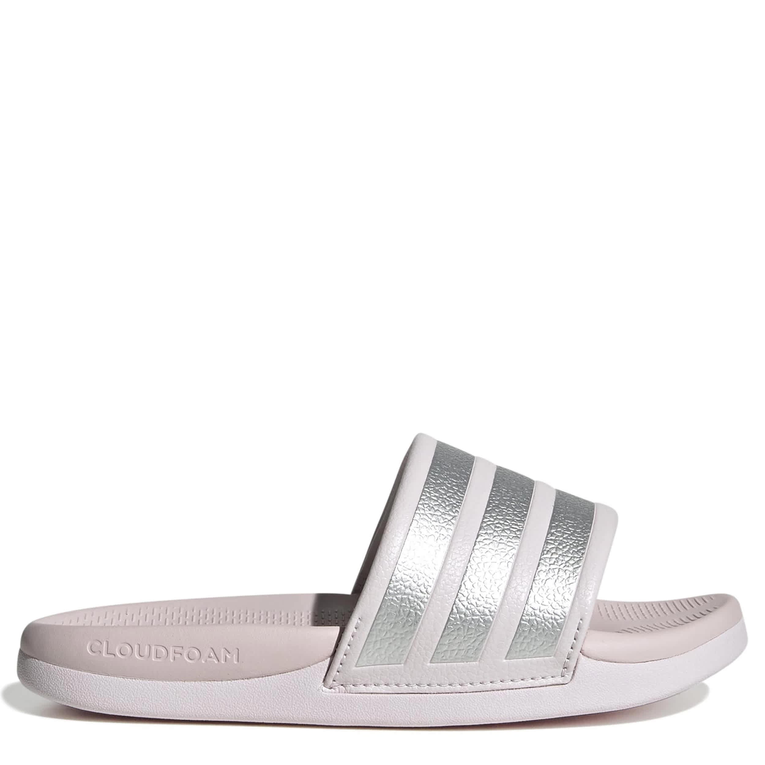 ADIDAS-GIRLS TODDLER-LITTLE KID ADILETTE COMFORT 2.0 SLIDES-PALE PINK & SILVER