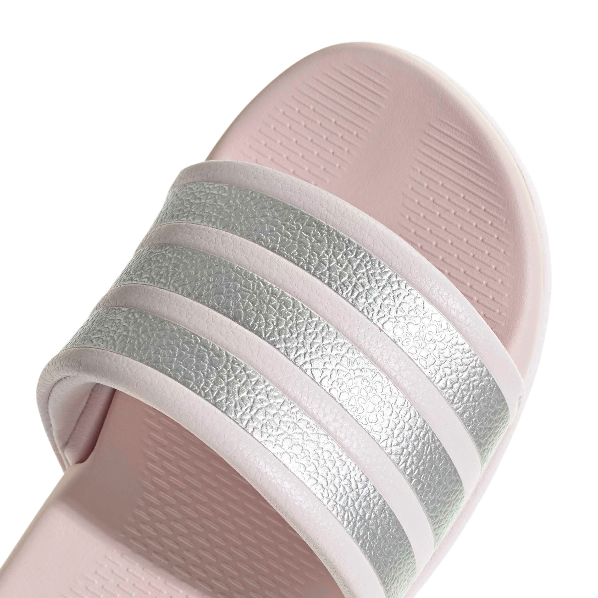 ADIDAS-GIRLS TODDLER-LITTLE KID ADILETTE COMFORT 2.0 SLIDES-PALE PINK & SILVER