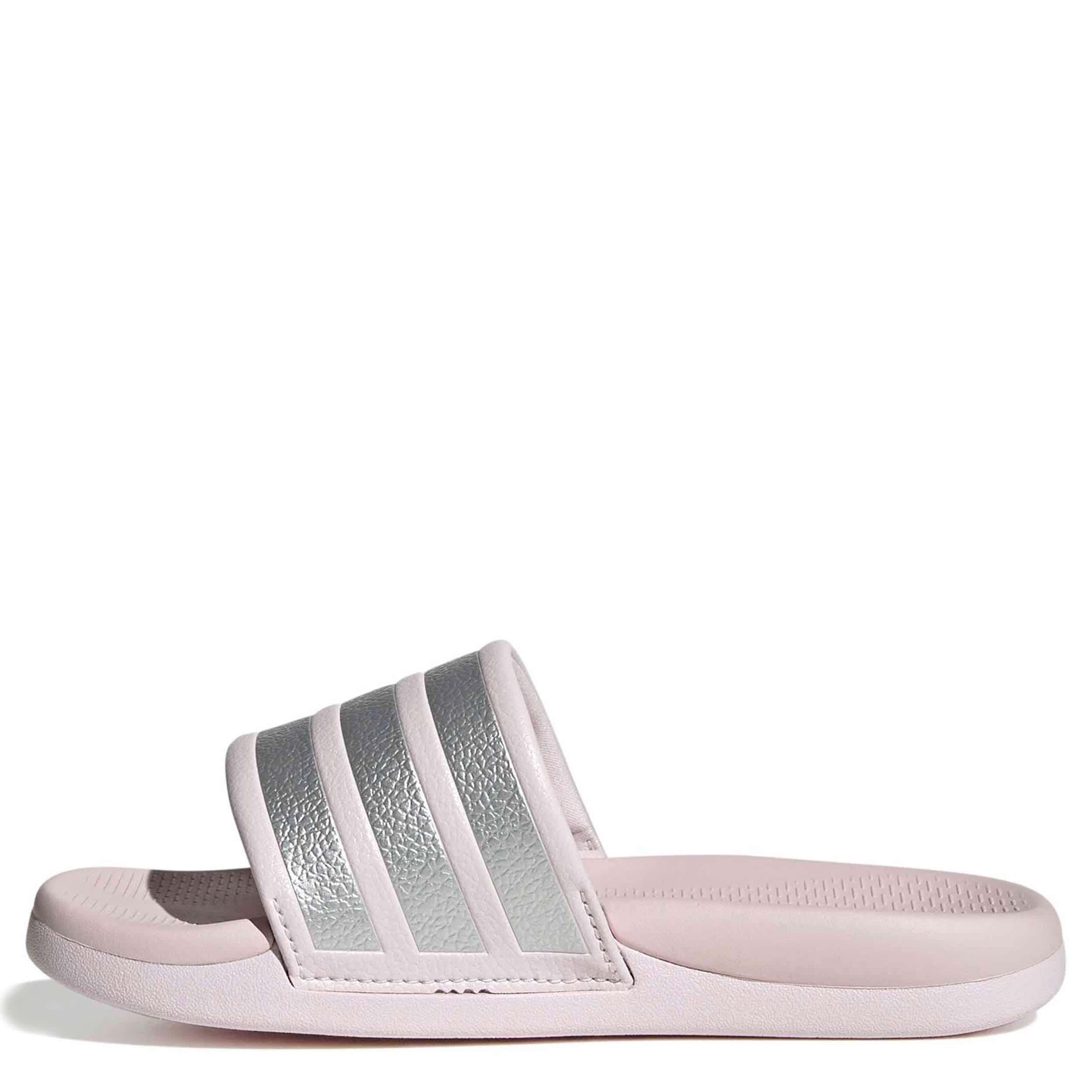 ADIDAS-GIRLS TODDLER-LITTLE KID ADILETTE COMFORT 2.0 SLIDES-PALE PINK & SILVER