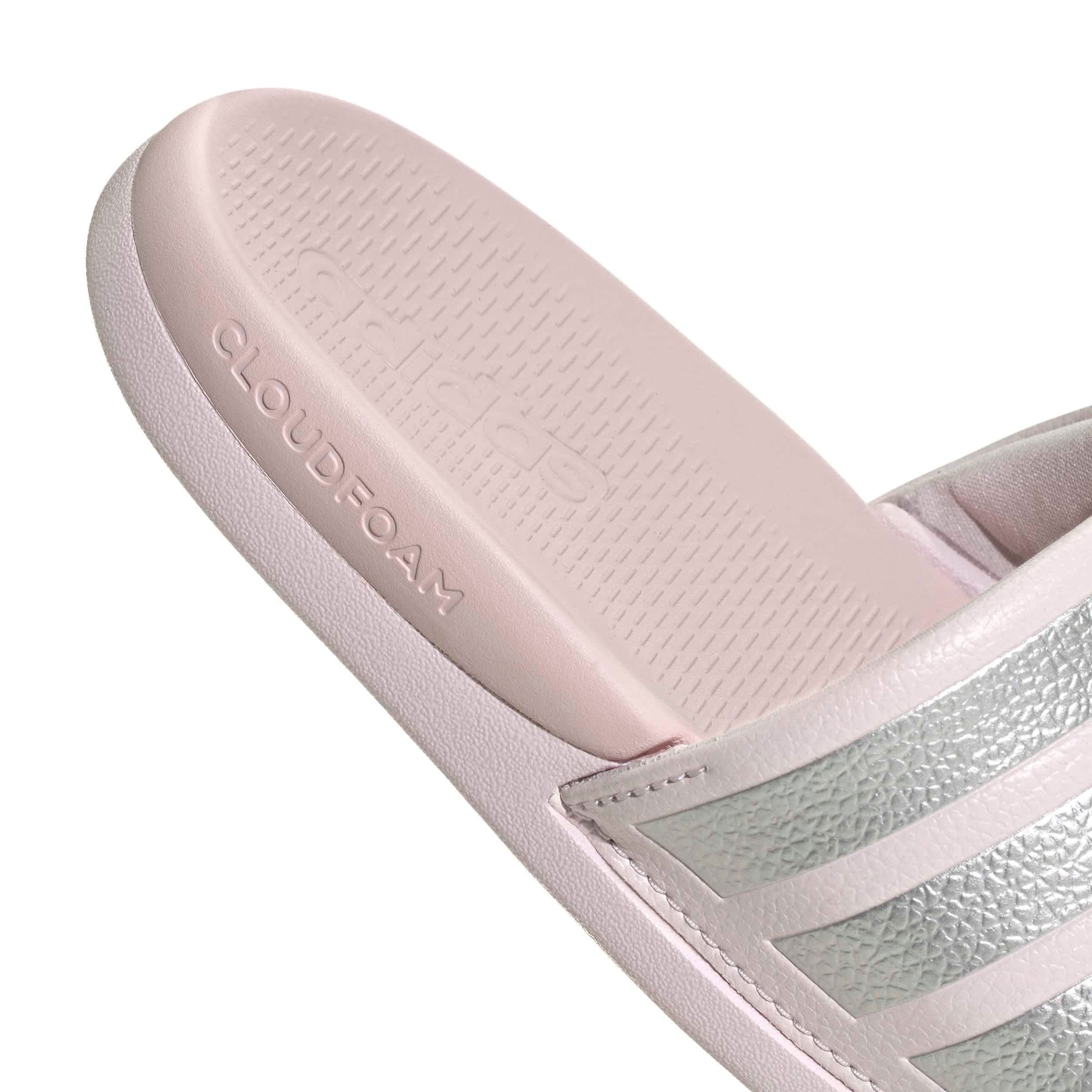 ADIDAS-GIRLS TODDLER-LITTLE KID ADILETTE COMFORT 2.0 SLIDES-PALE PINK & SILVER