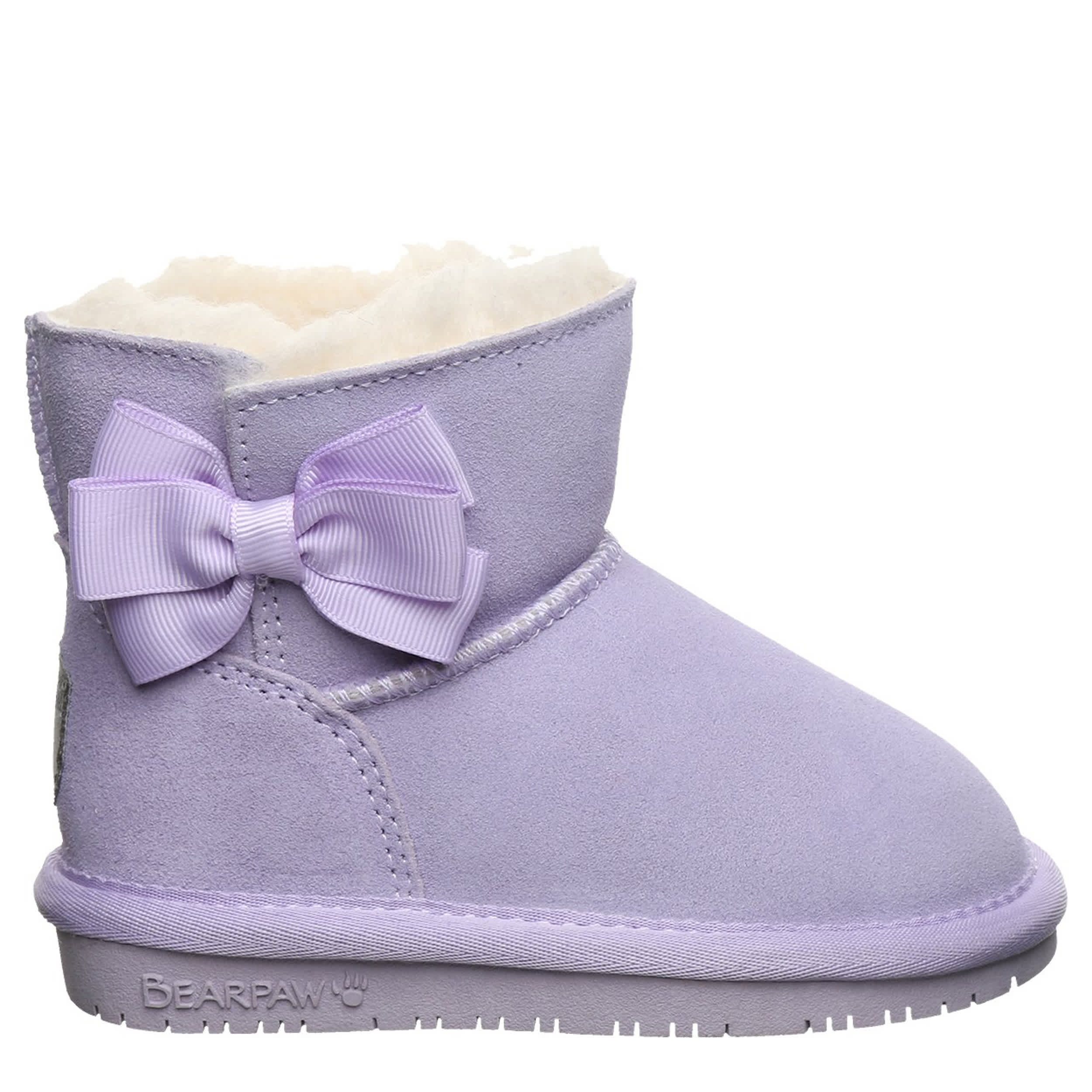 BEARPAW-GIRLS TODDLER-LITTLE KID SAIGE FUR BOOT-PURPLE & 