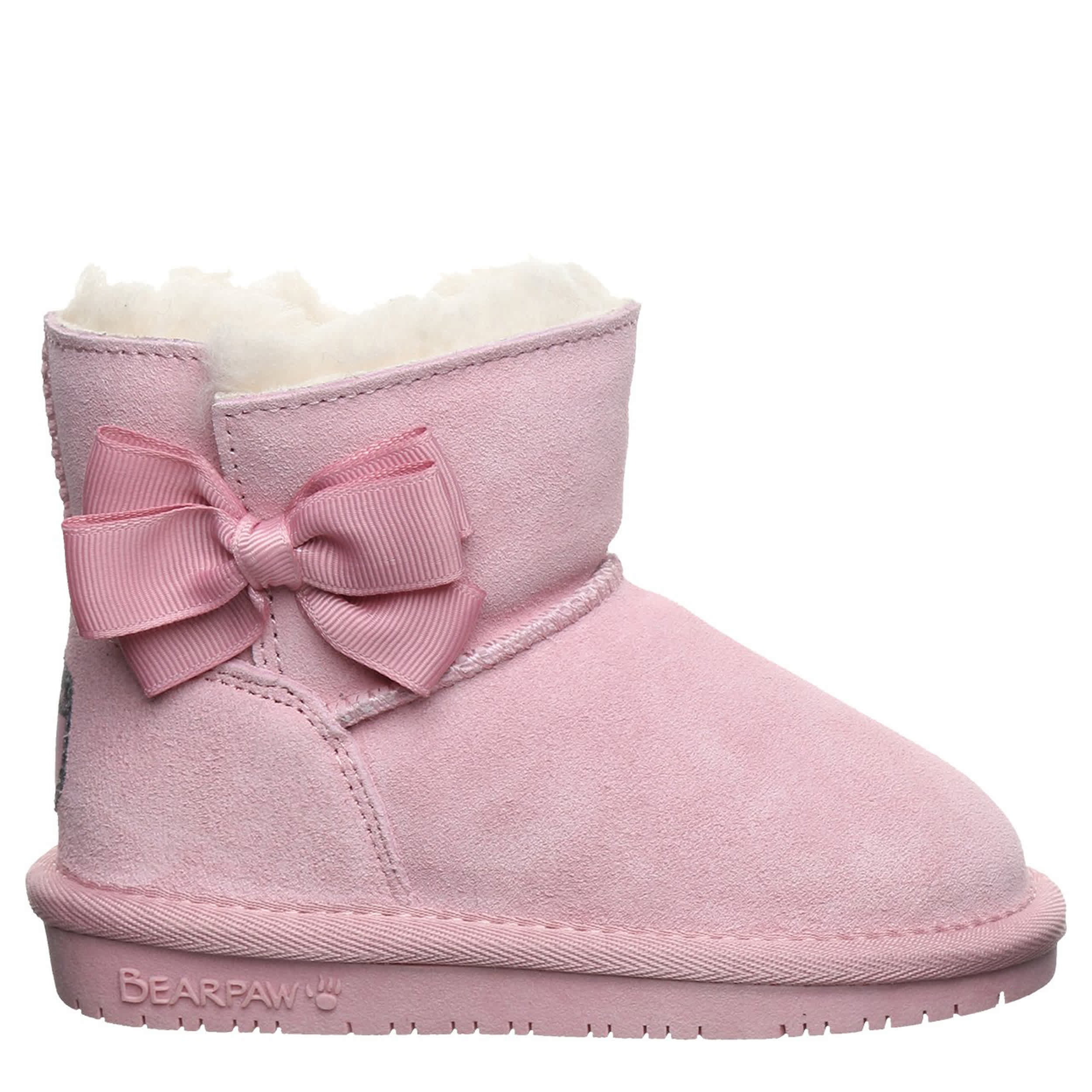 BEARPAW-GIRLS TODDLER-LITTLE KID SAIGE FUR BOOT-PINK & 