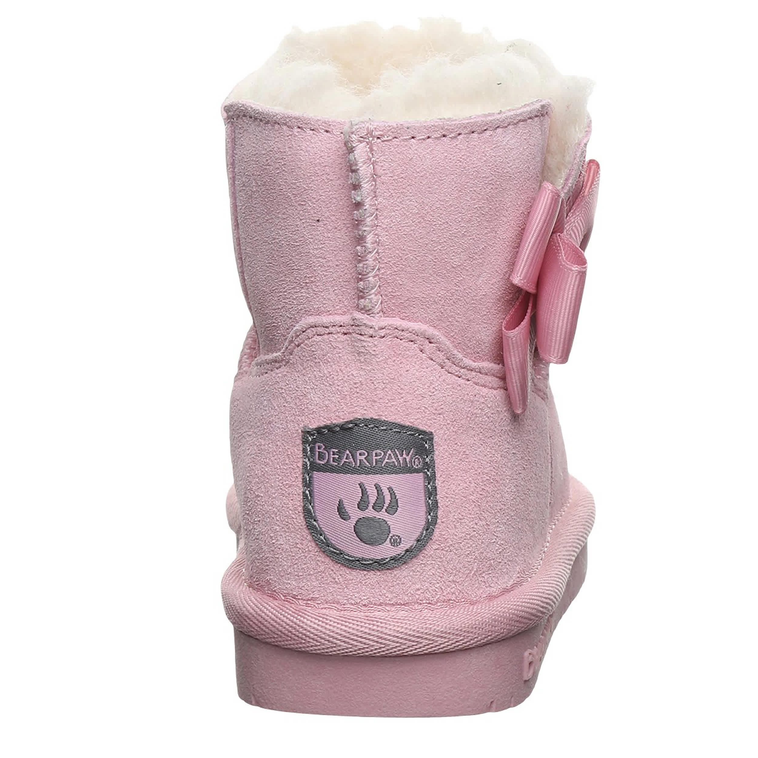 BEARPAW-GIRLS TODDLER-LITTLE KID SAIGE FUR BOOT-PINK & 