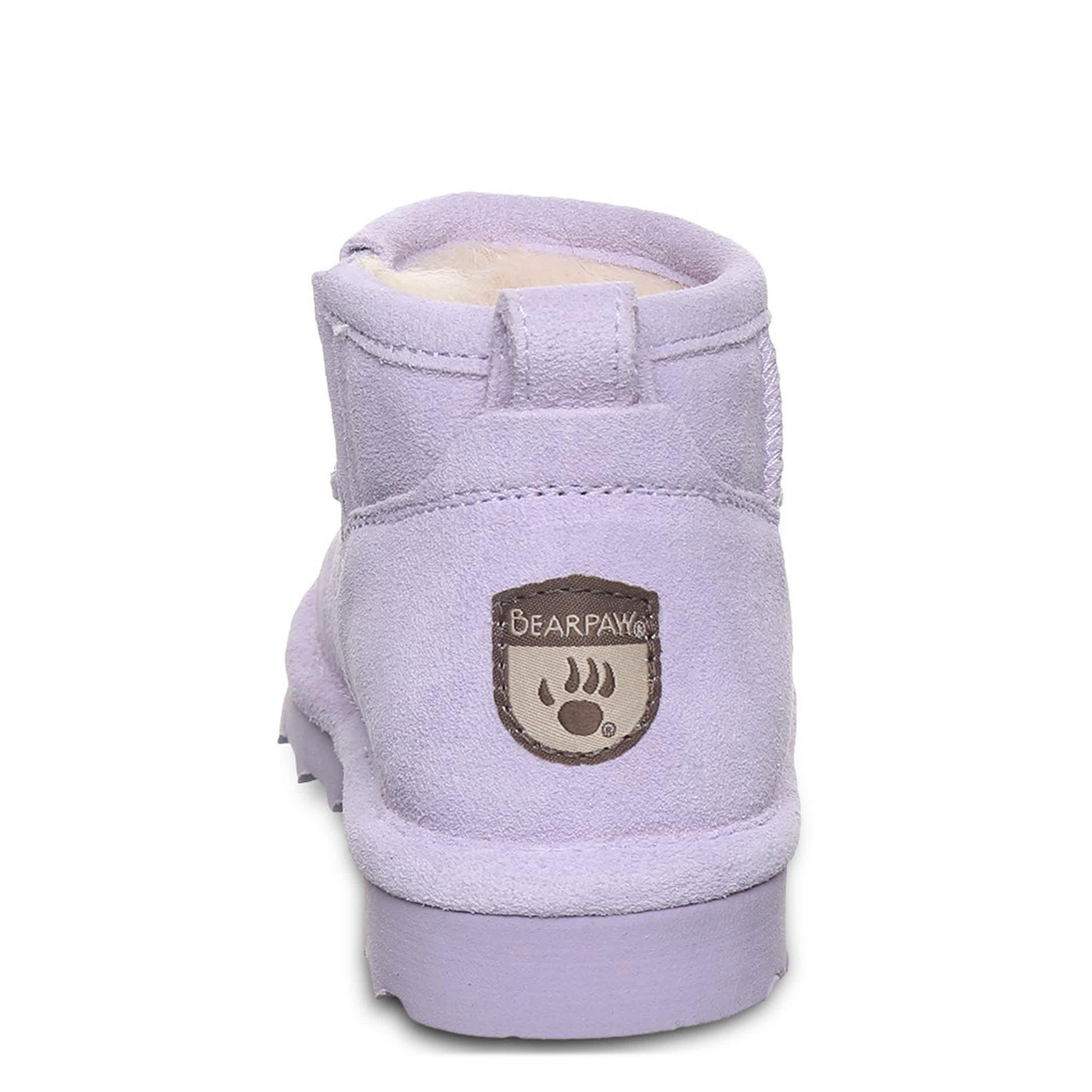 BEARPAW-GIRLS LITTLE-BIG KID SHORTY YOUTH FUR BOOT-PURPLE & 