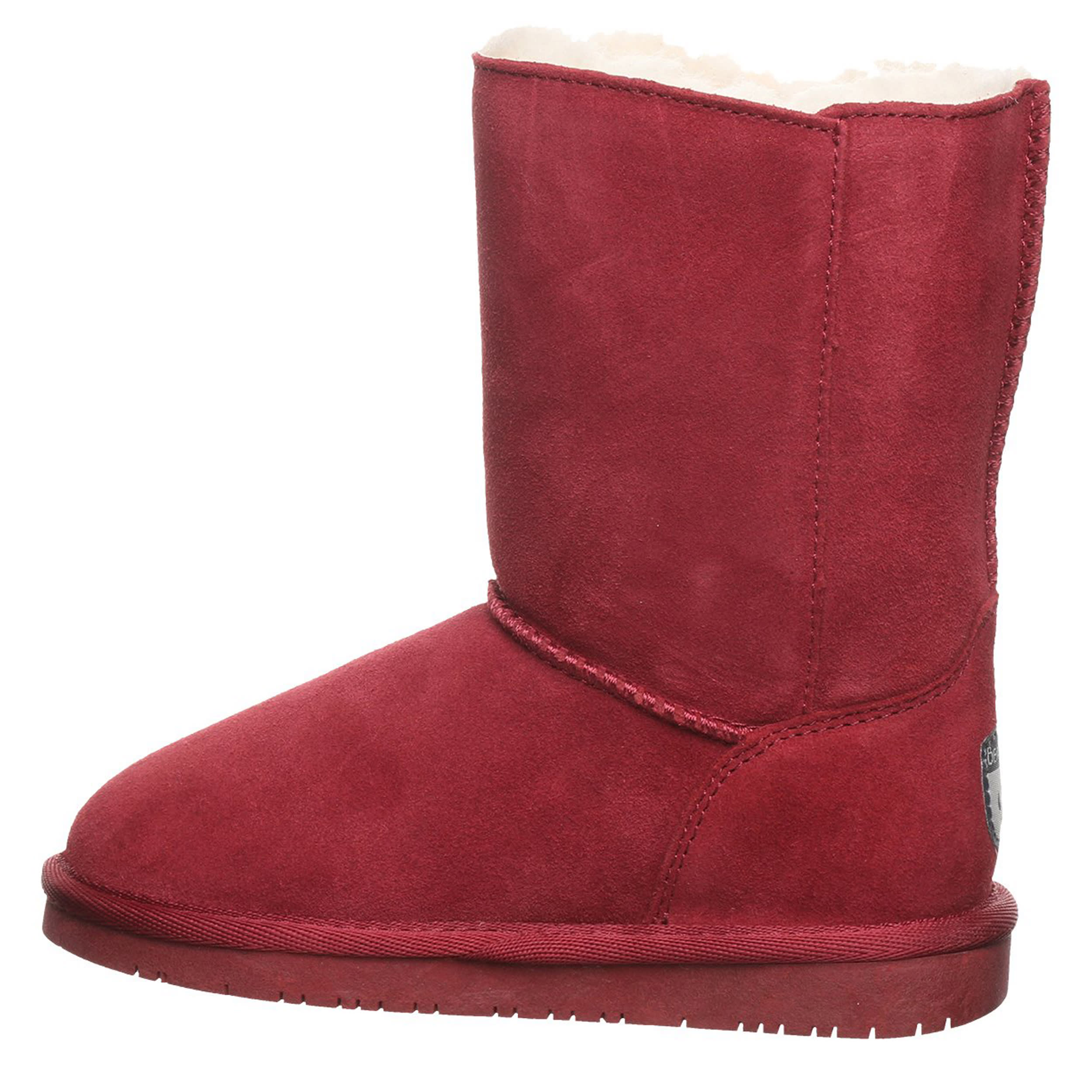 BEARPAW-GIRLS LITTLE-BIG KID ZARIA YOUTH FUR BOOT-DARK RED & 
