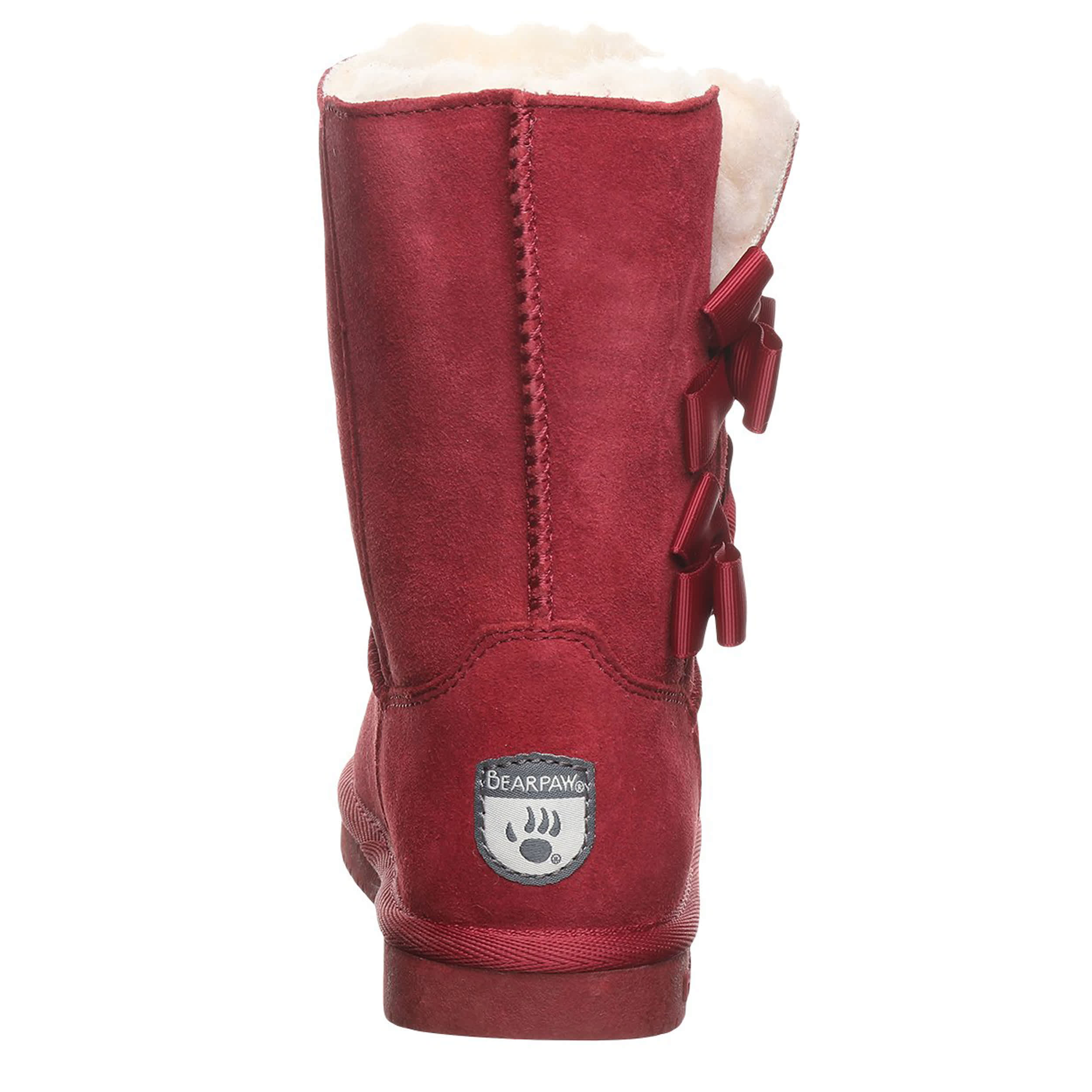 BEARPAW-GIRLS LITTLE-BIG KID ZARIA YOUTH FUR BOOT-DARK RED & 