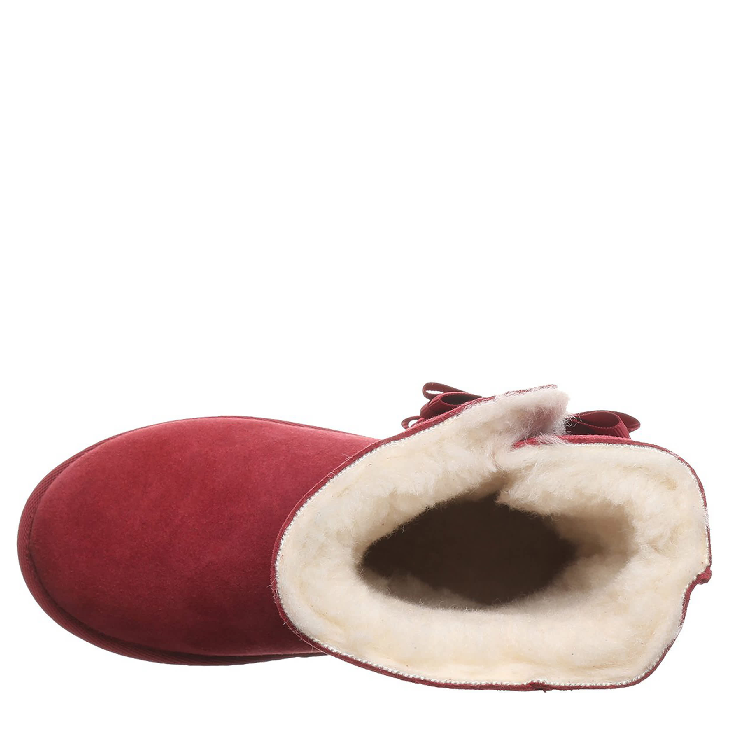 BEARPAW-GIRLS LITTLE-BIG KID ZARIA YOUTH FUR BOOT-DARK RED & 