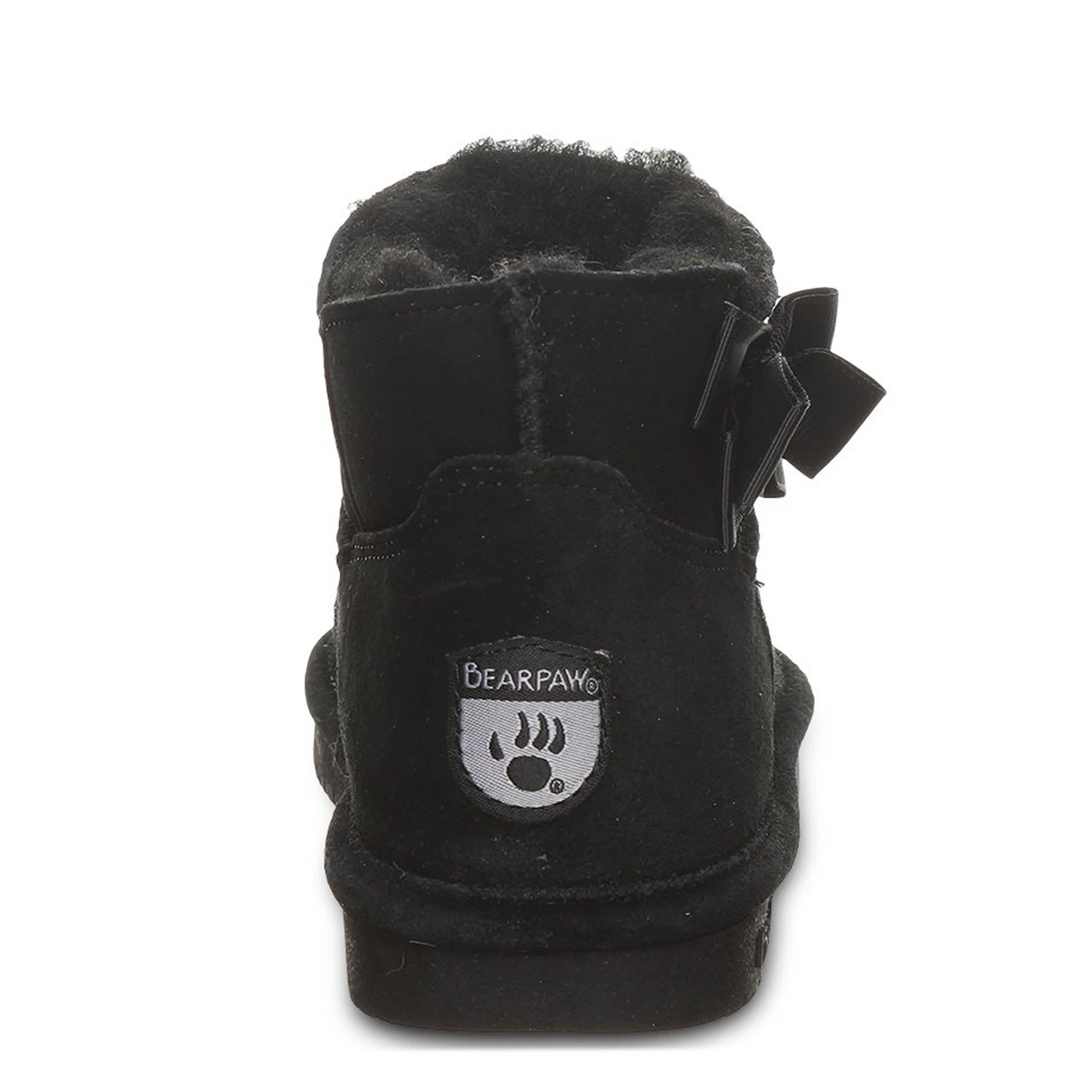 BEARPAW-GIRLS LITTLE-BIG KID SAIGE YOUTH FUR BOOT-BLACK & 