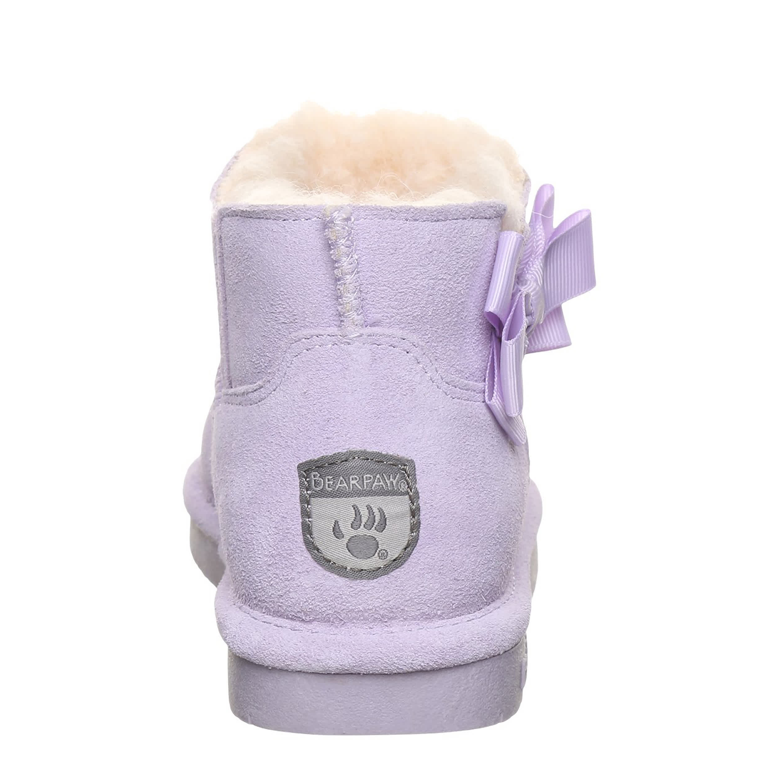 BEARPAW-GIRLS LITTLE-BIG KID SAIGE YOUTH FUR BOOT-PURPLE & 