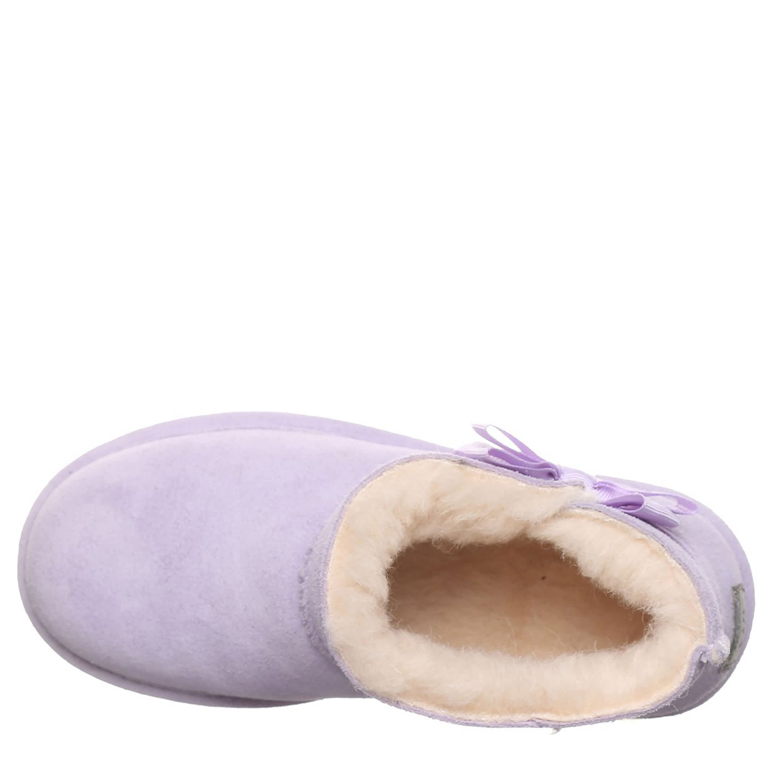 BEARPAW-GIRLS LITTLE-BIG KID SAIGE YOUTH FUR BOOT-PURPLE & 