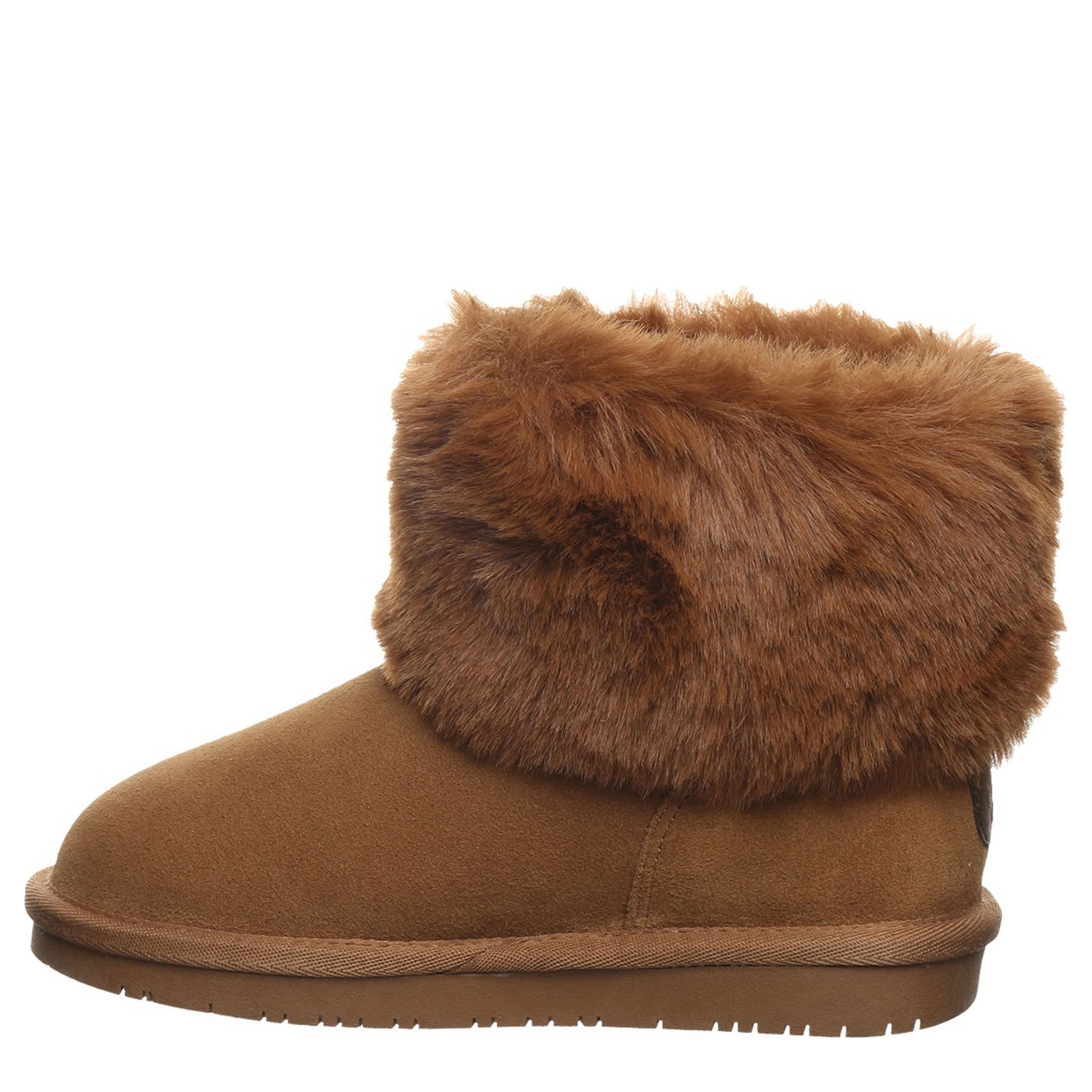 BEARPAW-GIRLS LITTLE-BIG KID TAHLEA YOUTH FUR BOOT-BROWN & 