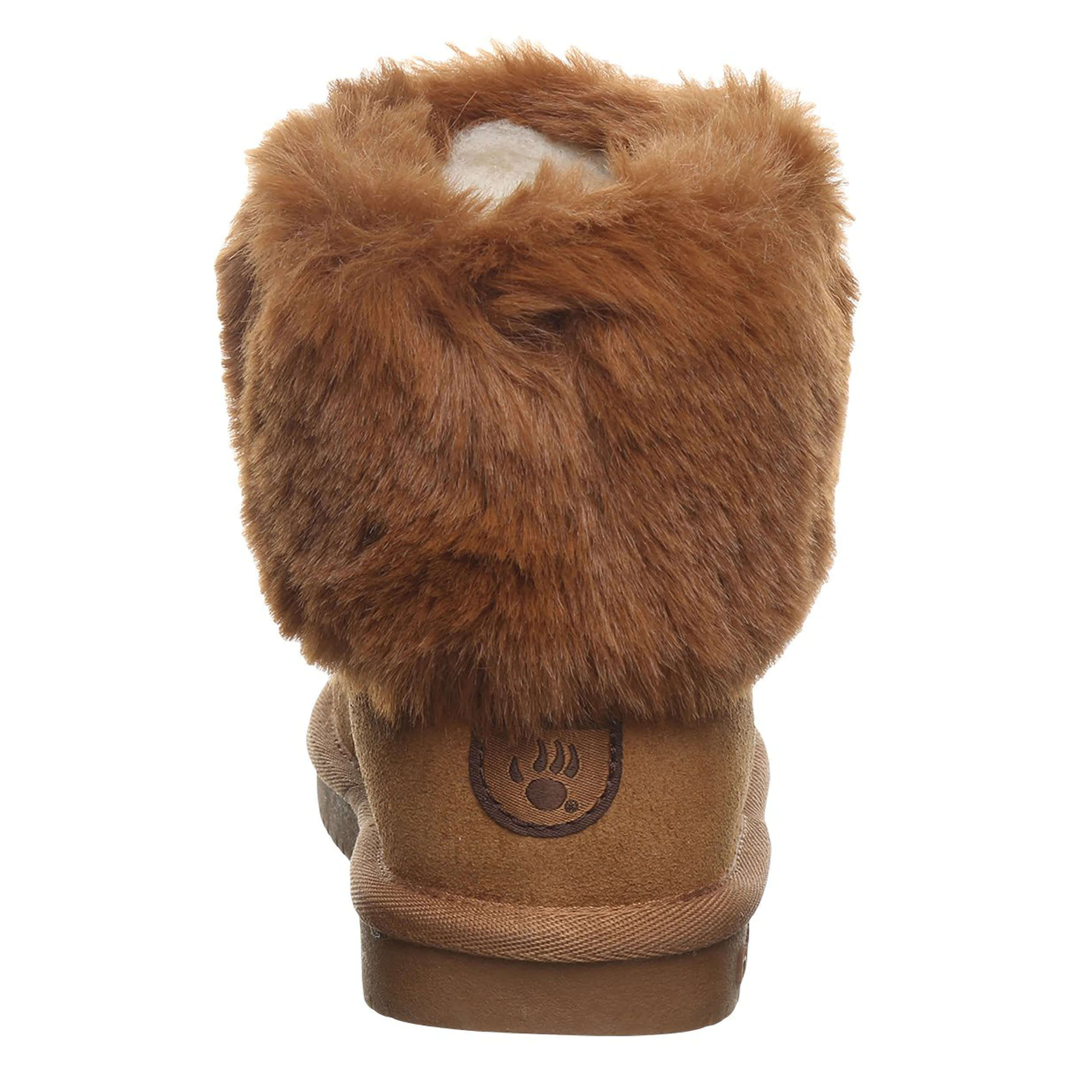 BEARPAW-GIRLS LITTLE-BIG KID TAHLEA YOUTH FUR BOOT-BROWN & 