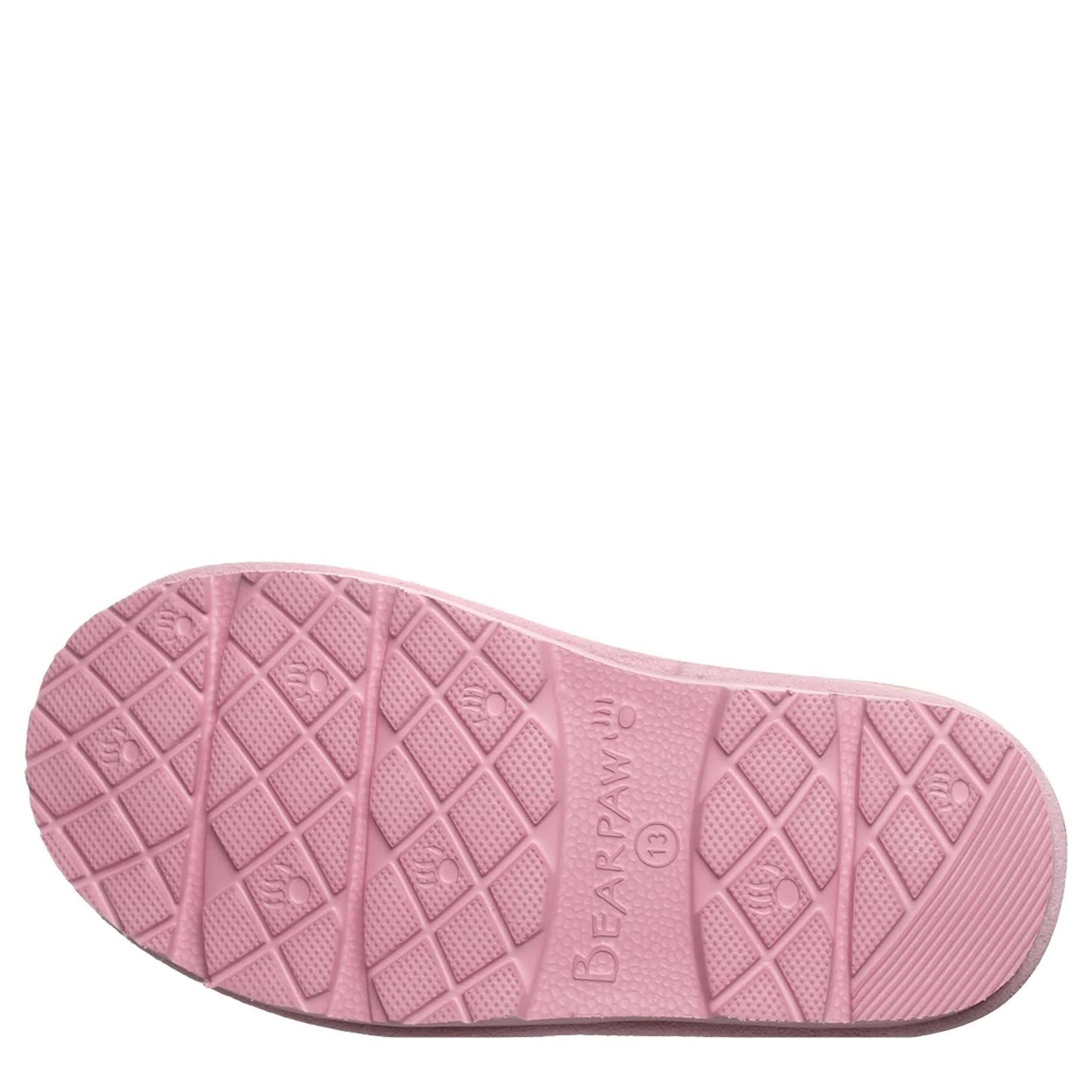BEARPAW-GIRLS LITTLE-BIG KID DELANIE YOUTH SLIPPER-PINK & 