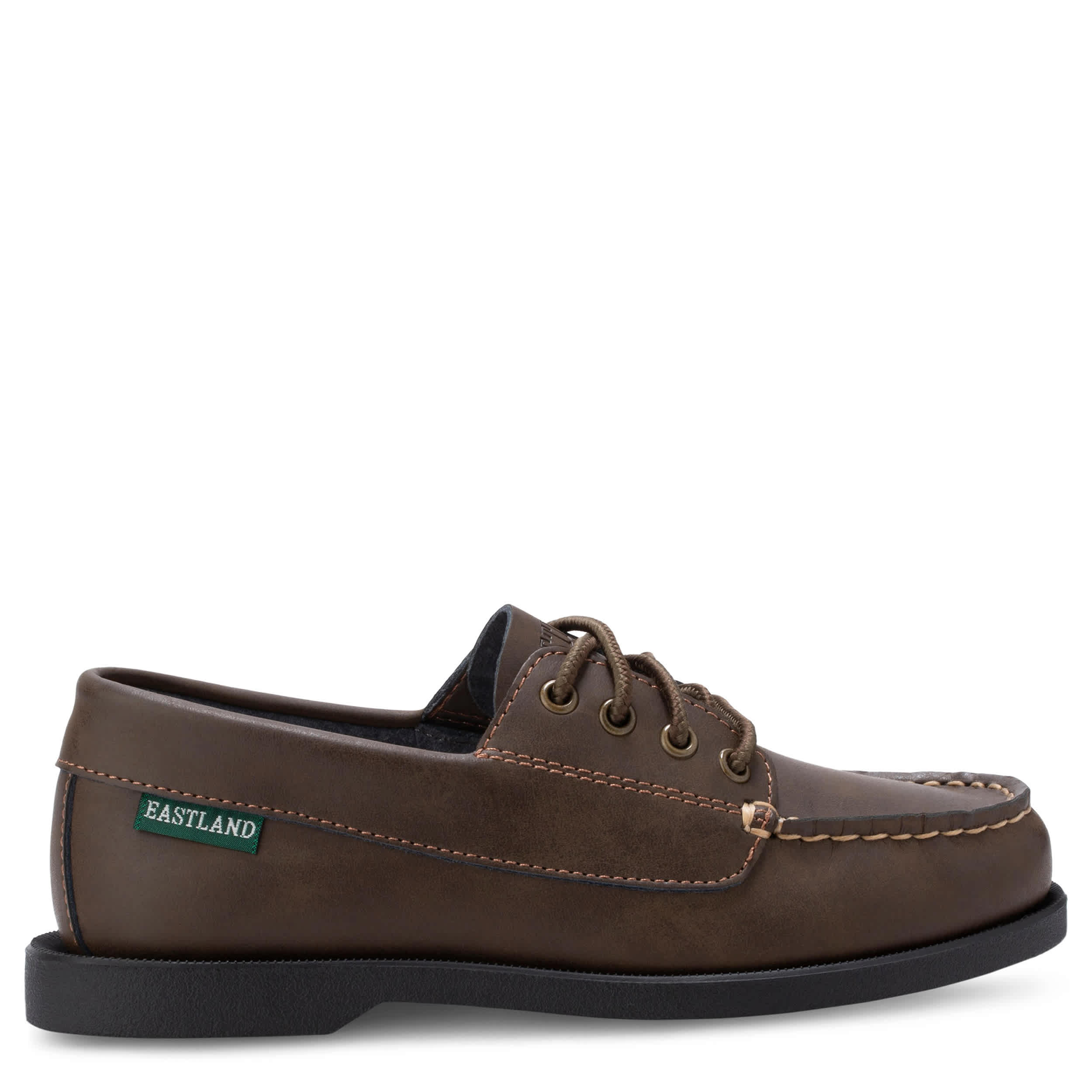 EASTLAND-BOYS LITTLE-BIG KID FALMOUTH BOAT SHOE-DARK BROWN & 