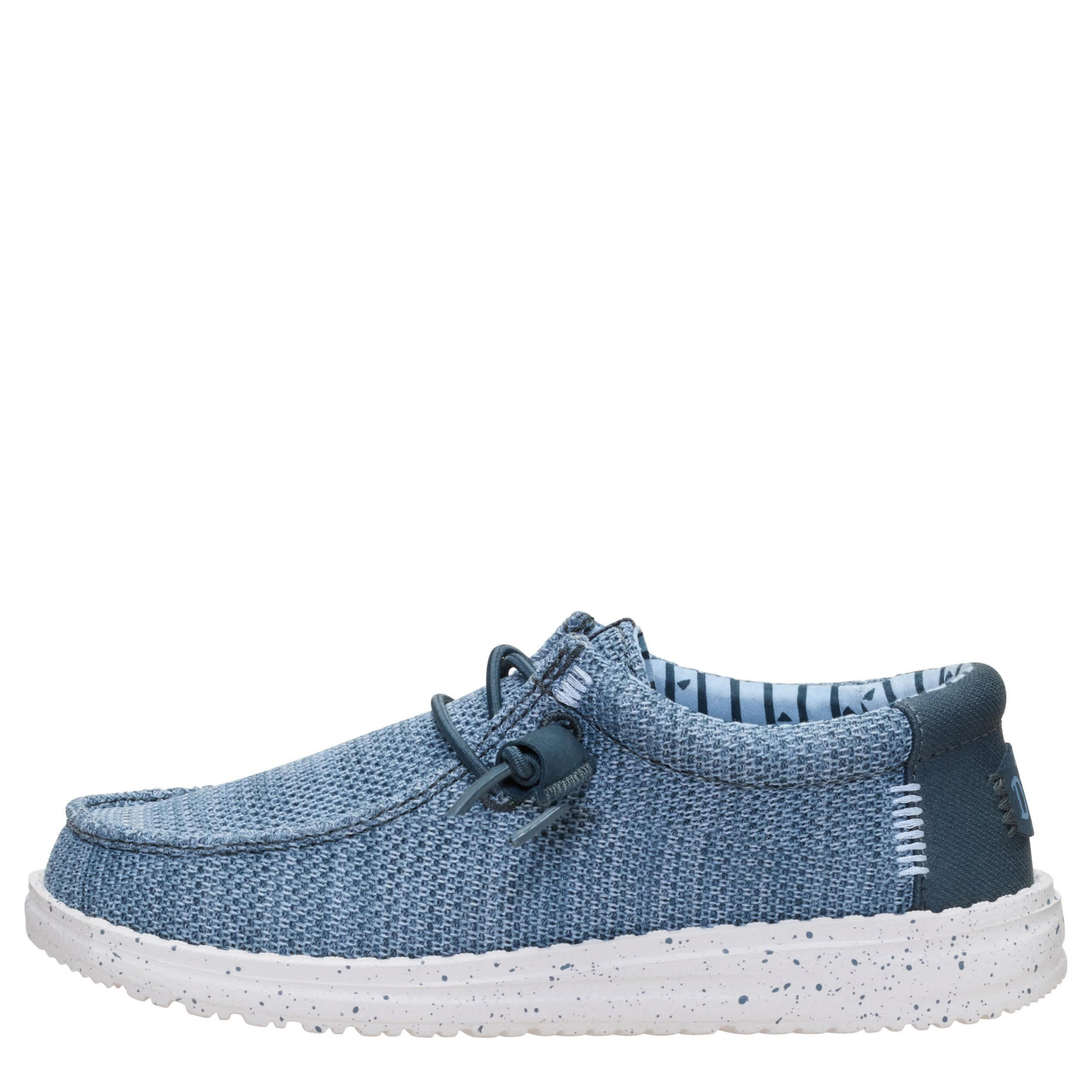 HEYDUDE-BOYS LITTLE-BIG KID WALLY STRETCH SOX SLIP ON SNEAKER-GREY & 