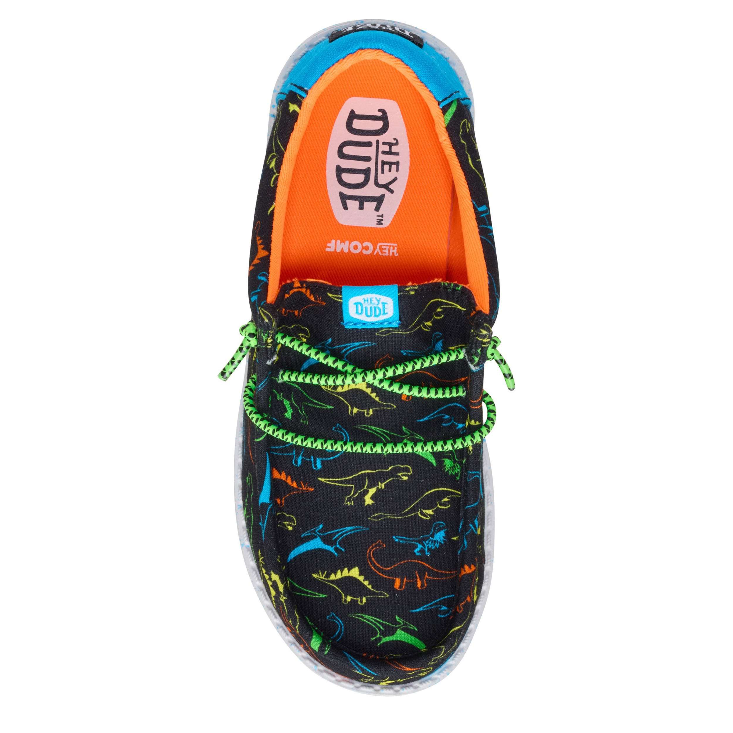 HEYDUDE-BOYS LITTLE-BIG KID WALLY DINOWORLD SLIP ON SNEAKER-BLACK & 