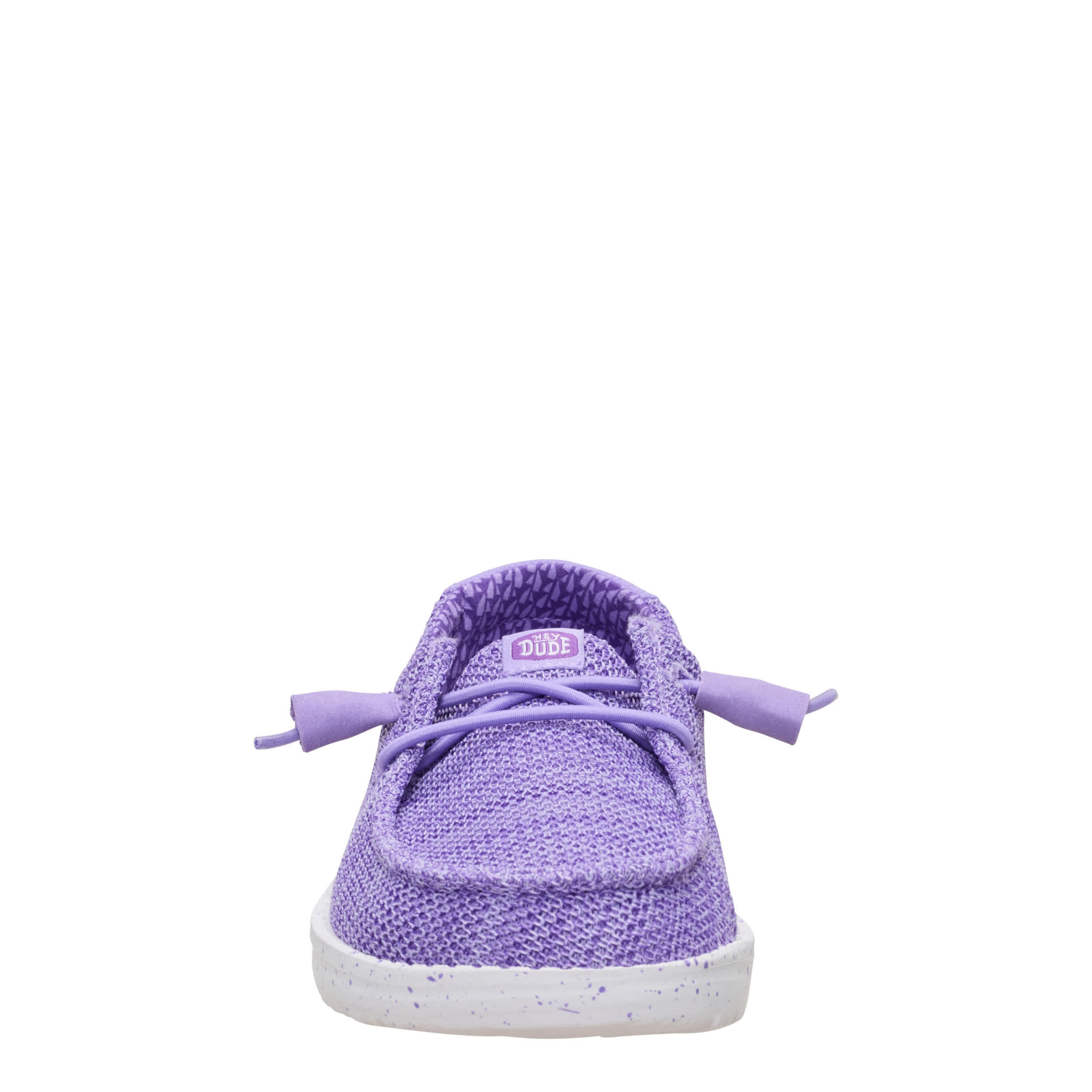 HEYDUDE-GIRLS LITTLE-BIG KID WENDY STRETCH SOX SLIP ON SNEAKER-PURPLE & 